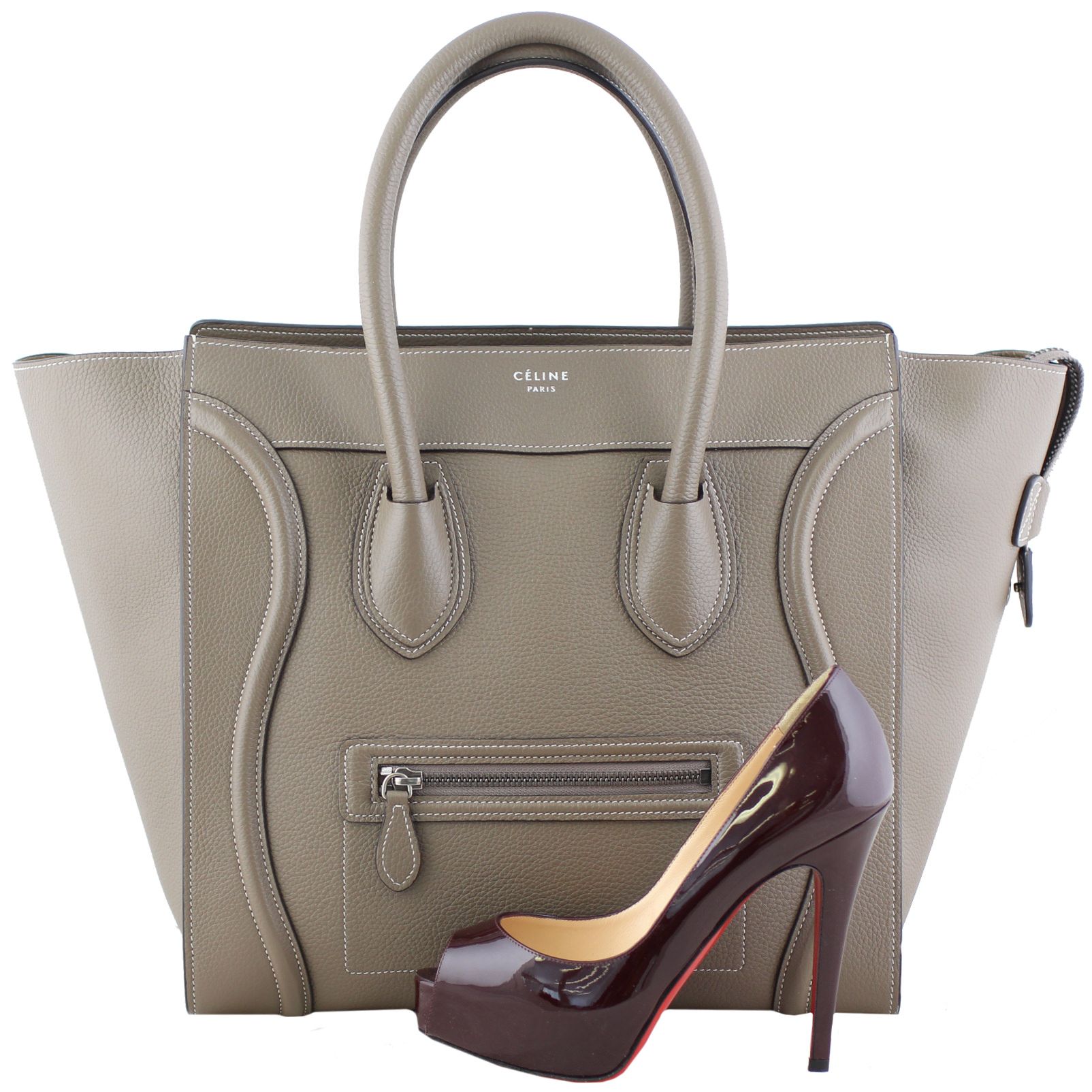 【CELINE】Celine mini luggage★グレージュ【ランク:Ａ】 Celine Mini Luggage Taupe - New! - Designer WishBags