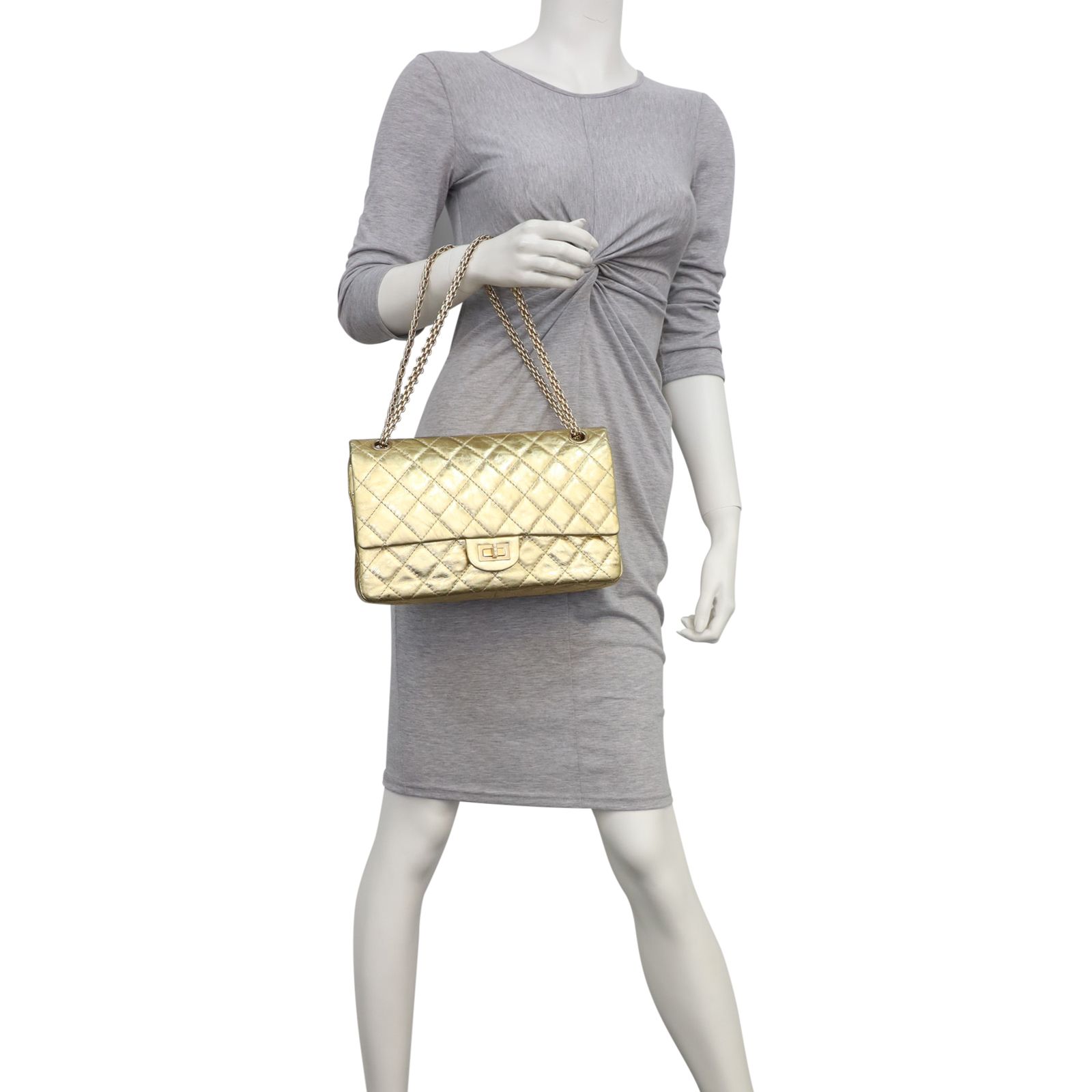Chanel 2.55 Reissue 226 Double Flap Bag Gold