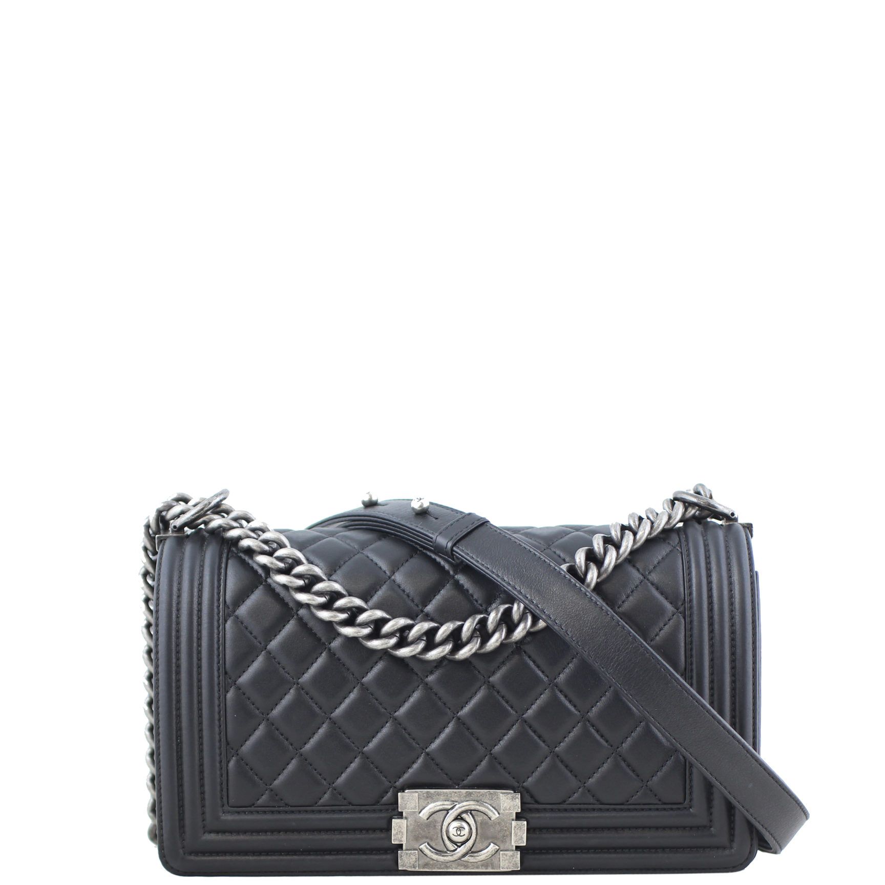 Chanel Boy Bag Old Medium Black 19 Series