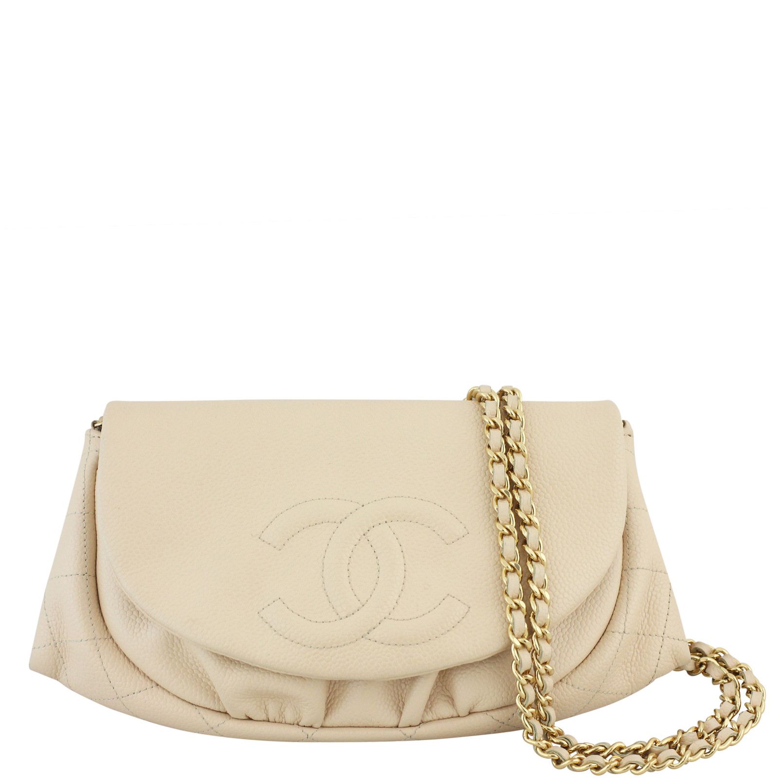 Chanel half moon wallet on chain hotsell