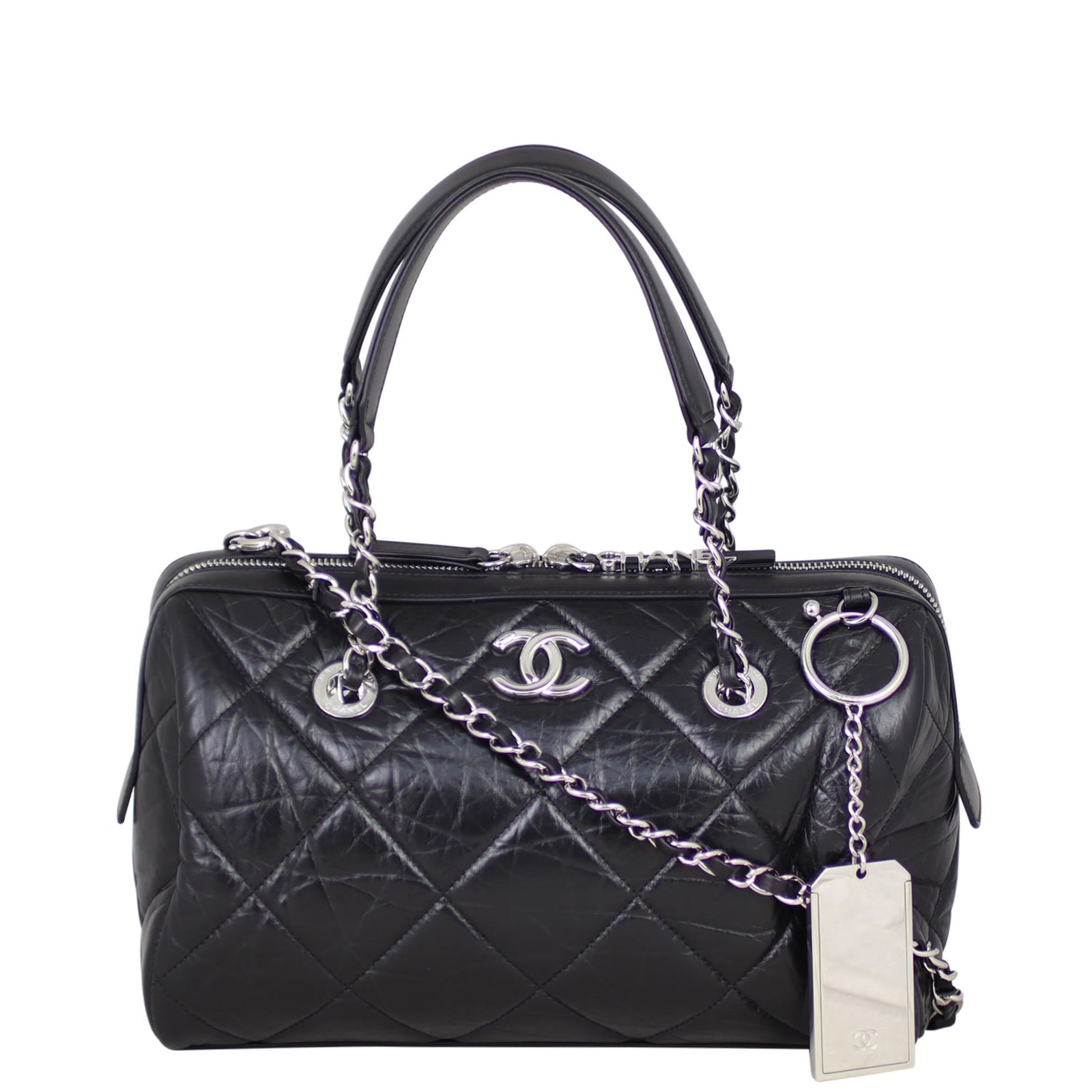 Chanel CC Quilted Bowling Bag Small