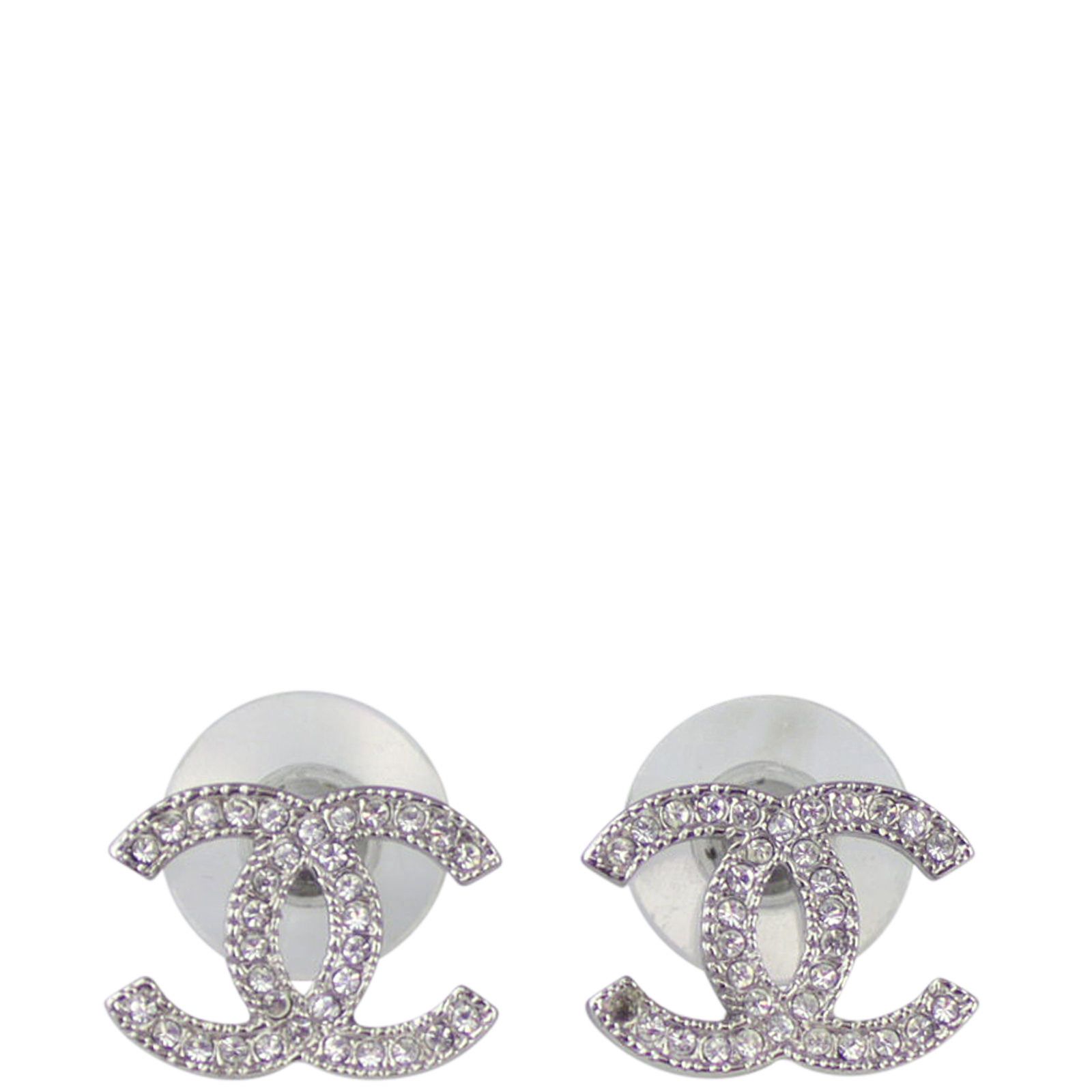 Chanel Silver Metal And Strass Mini CC Stud Earrings 2007 Available For  Immediate Sale At Sothebys