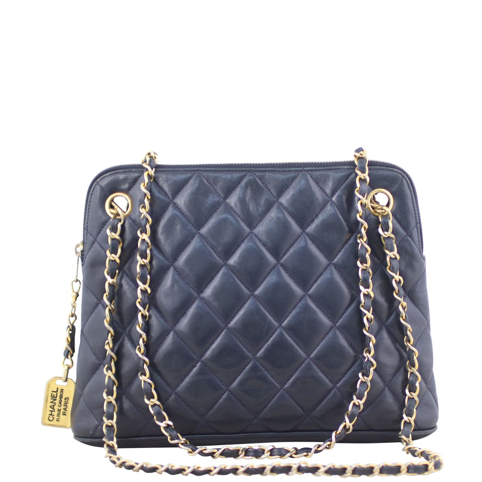 Navy blue chanel bag top