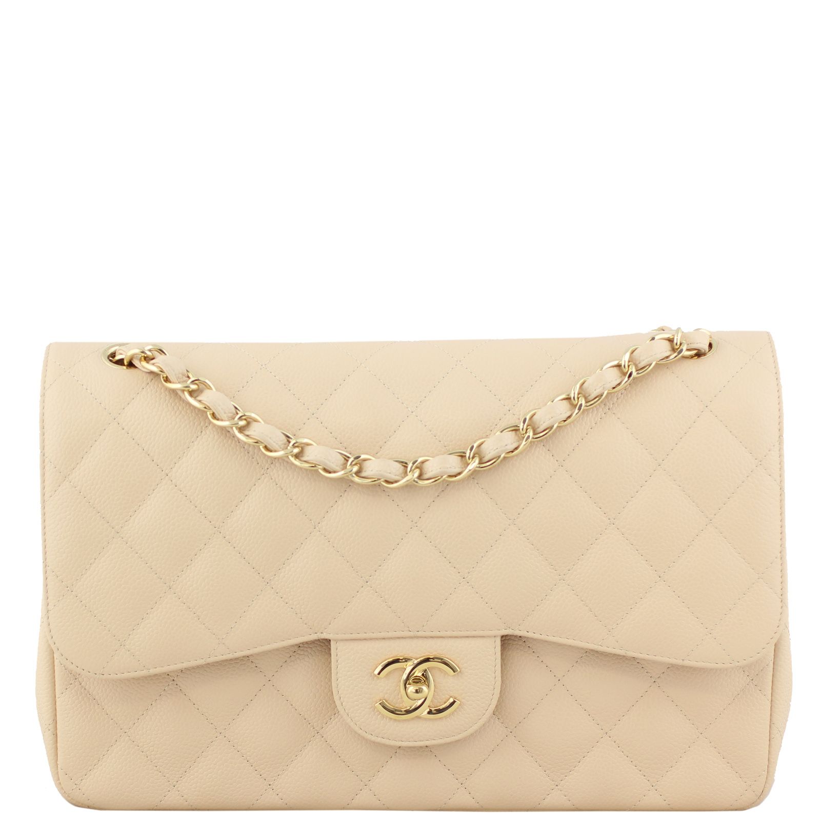 Chanel Classic Double Flap Jumbo Nude Beige