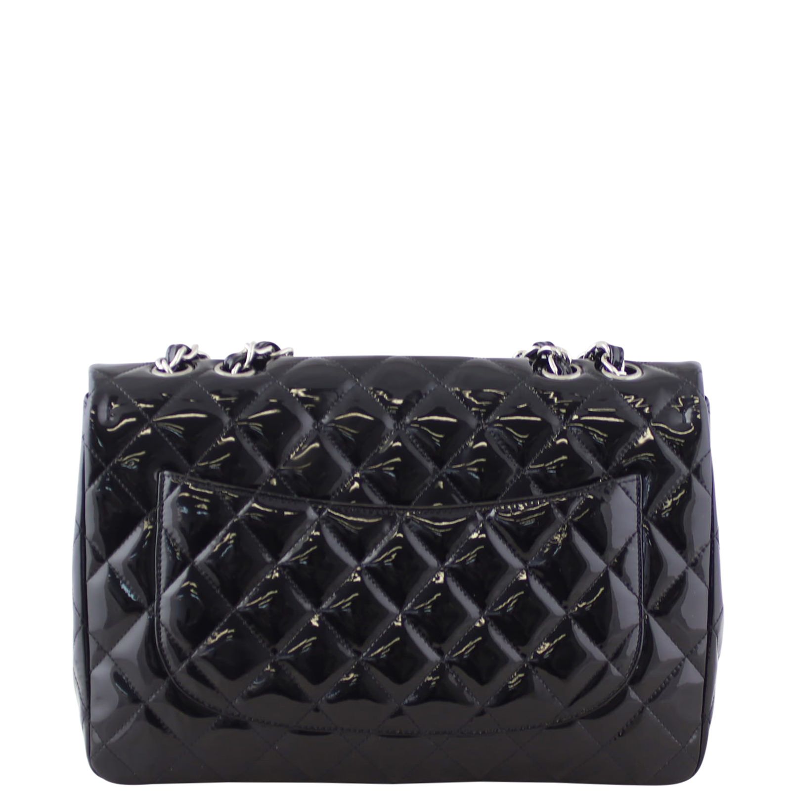 Chanel Classic Single Flap Jumbo Patent Black 13 Series