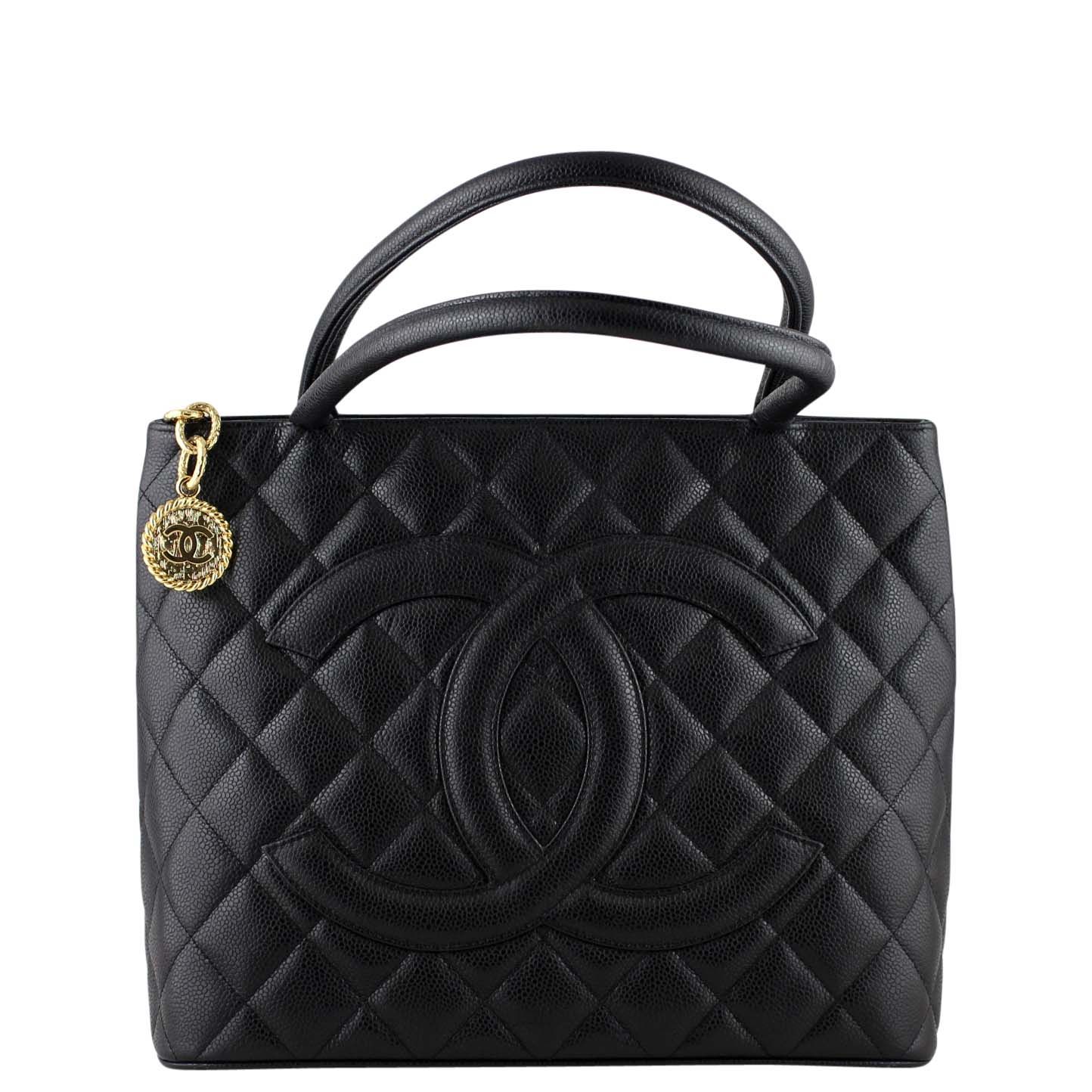 Chanel caviar quilted medallion tote black sales