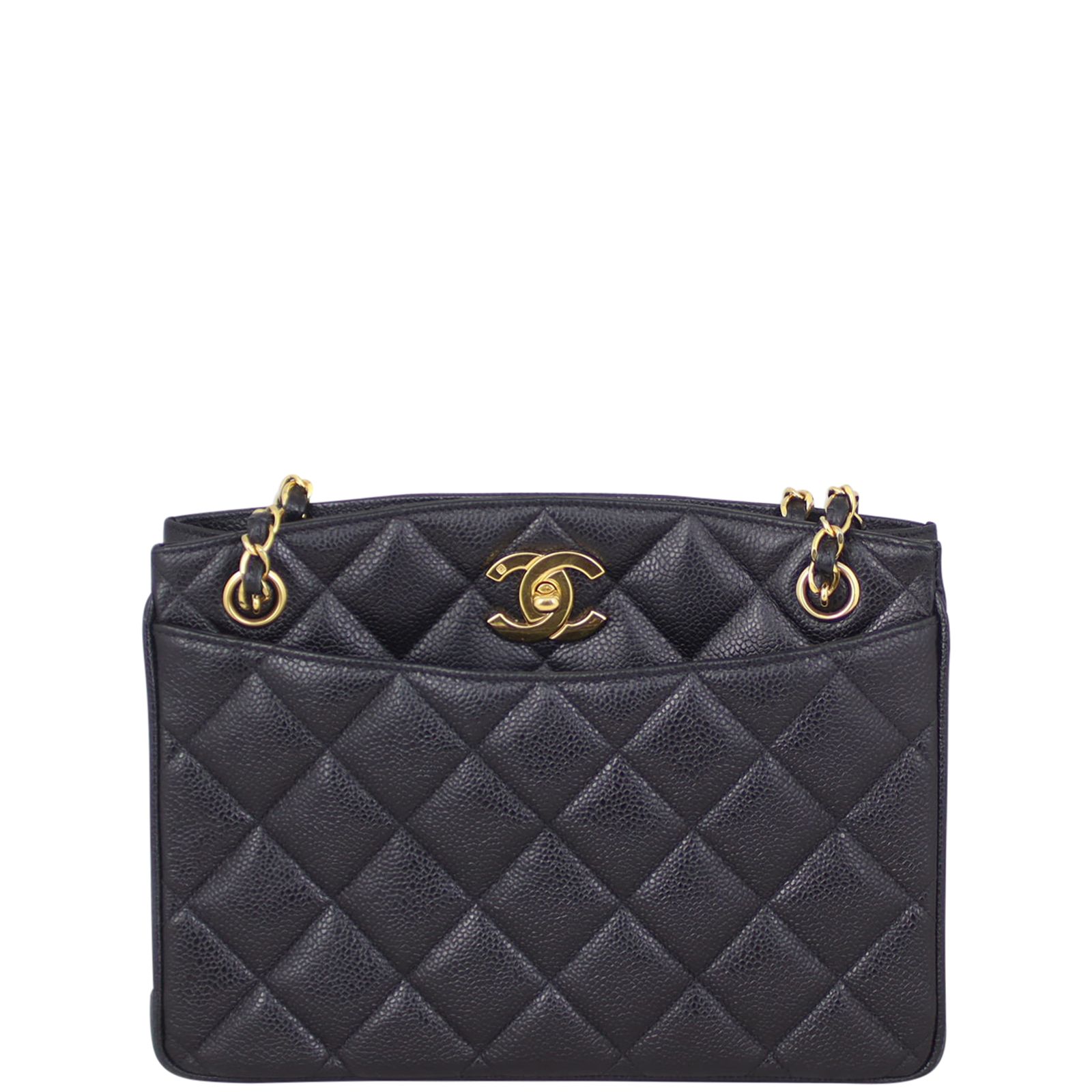 Chanel Vintage CC Lock Pocket Chain Tote