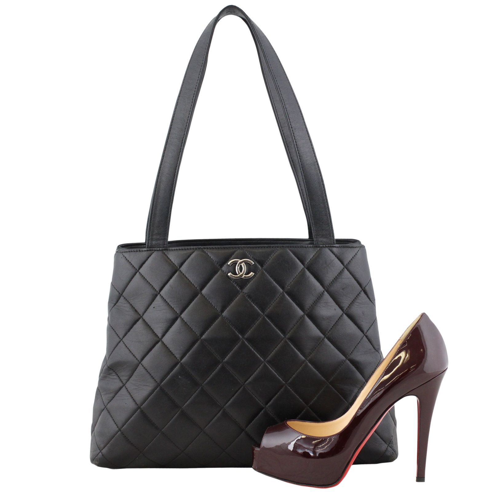【CHANEL】vintage quilted lambskin tote bag★トートバッグ Chanel Vintage Lambskin Quilted Tote Bag | eBay