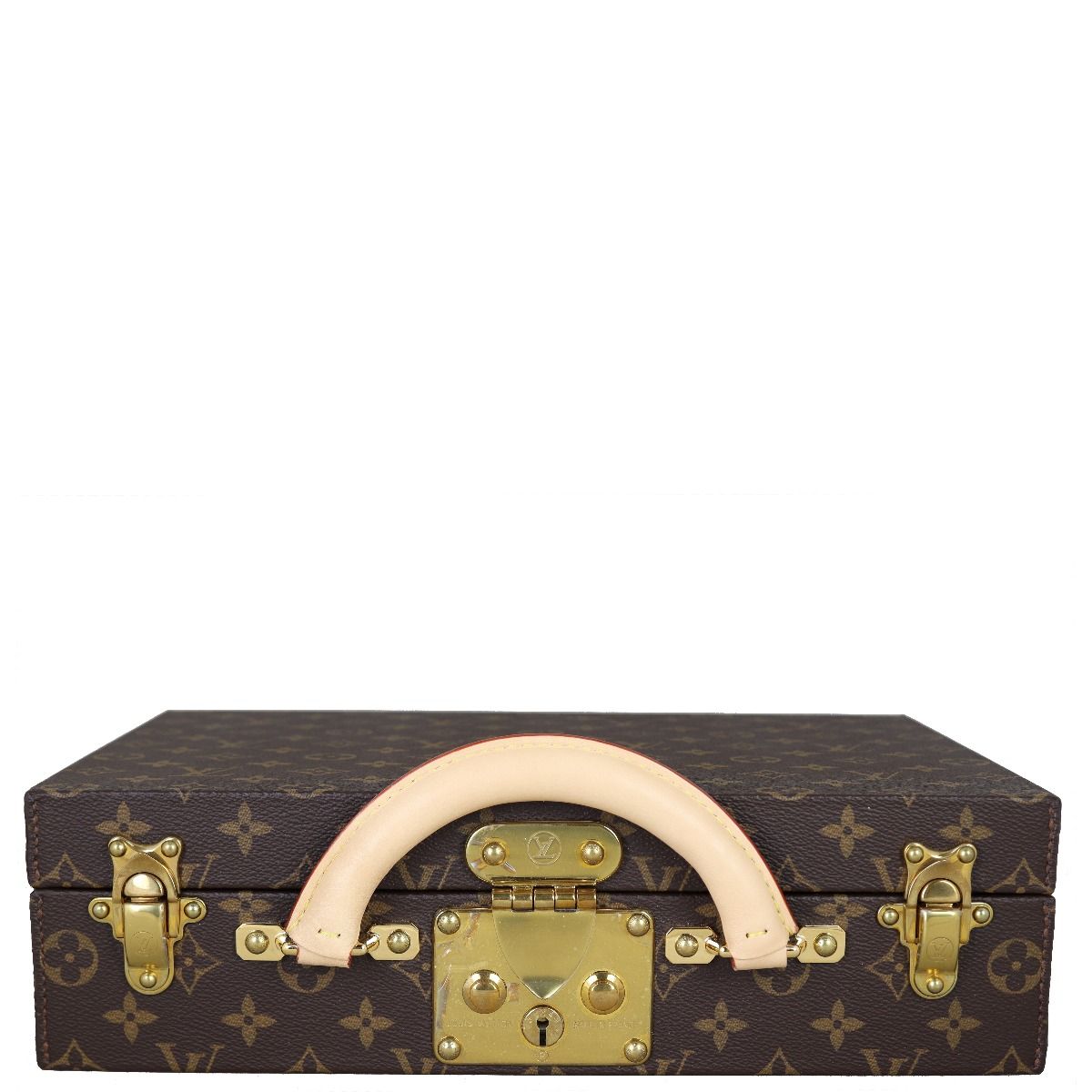 Louis Vuitton Brown Monogram Canvas Boite Bijoux Jewelry Case Gold