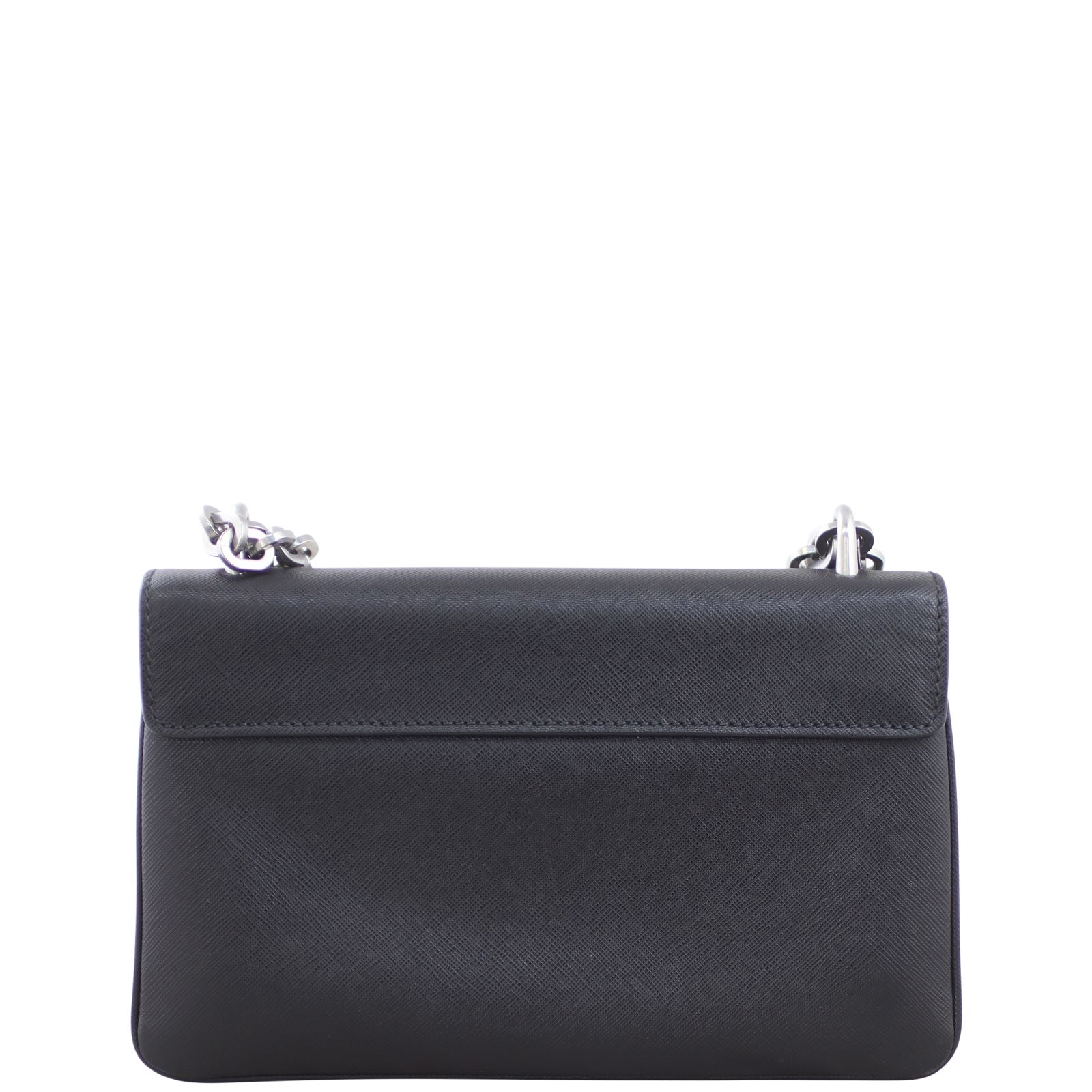 Prada Saffiano Lux Chain Lock Flap Bag
