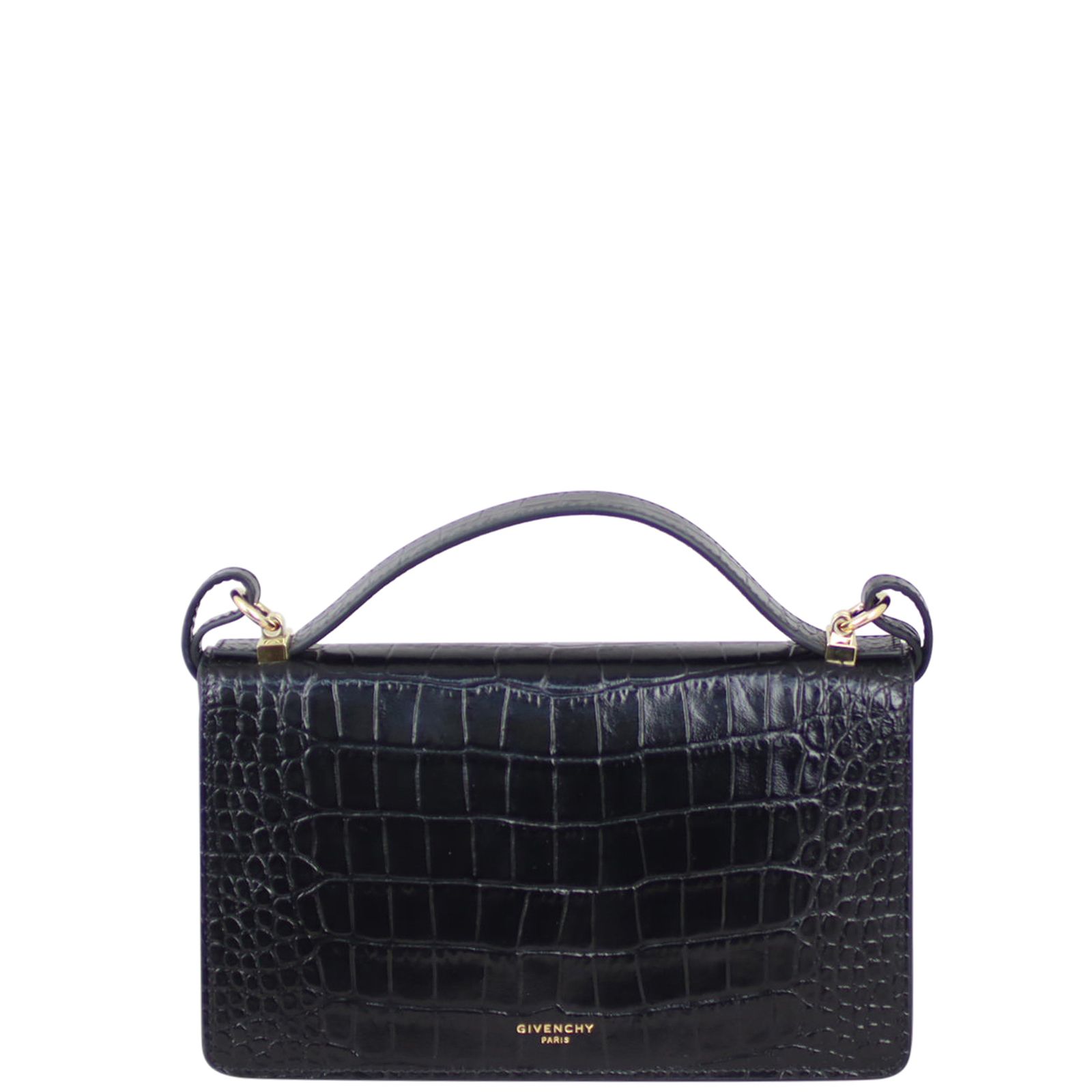 Givenchy GV3 Croc Embossed Wallet on Strap