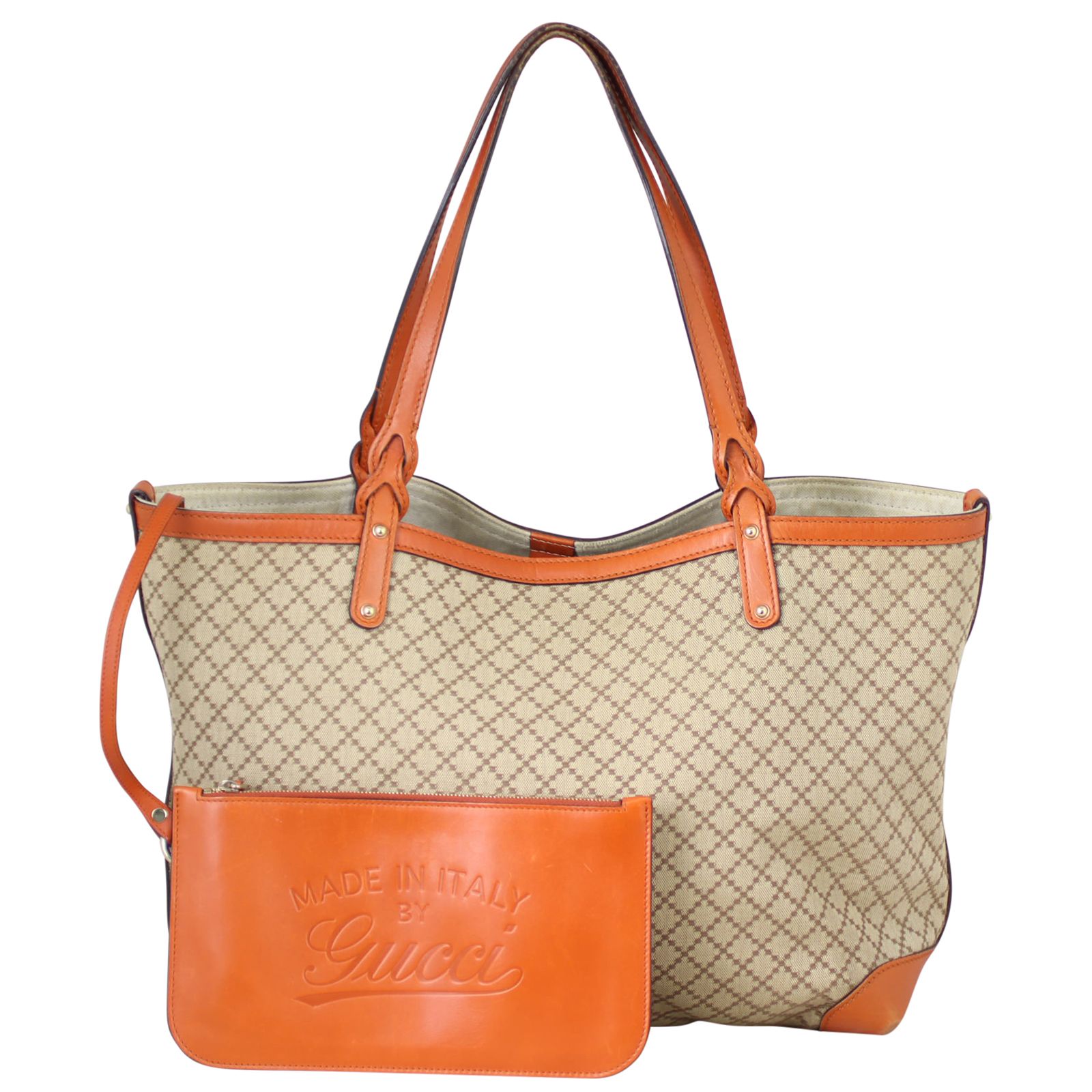 Gucci Diamante Canvas Craft Tote with Pouch