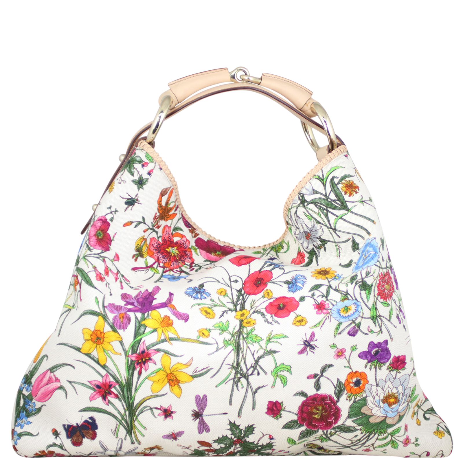 Gucci Flora Horsebit Hobo Large