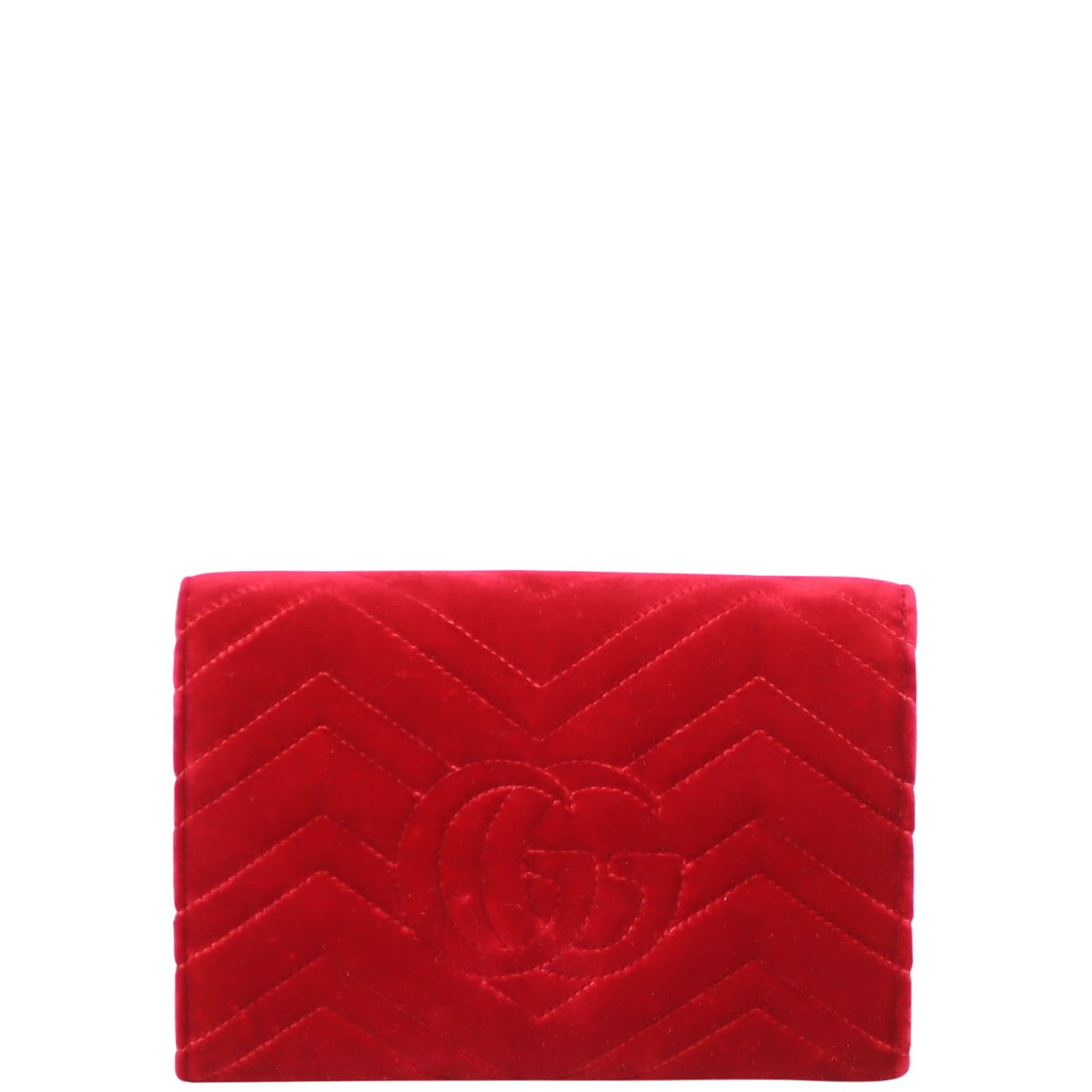 Gucci GG Marmont Matelasse Velvet Chain Wallet