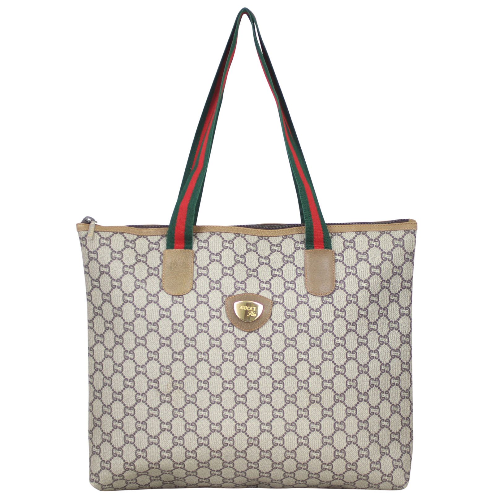 Gucci GG Supreme Plus Web Tote