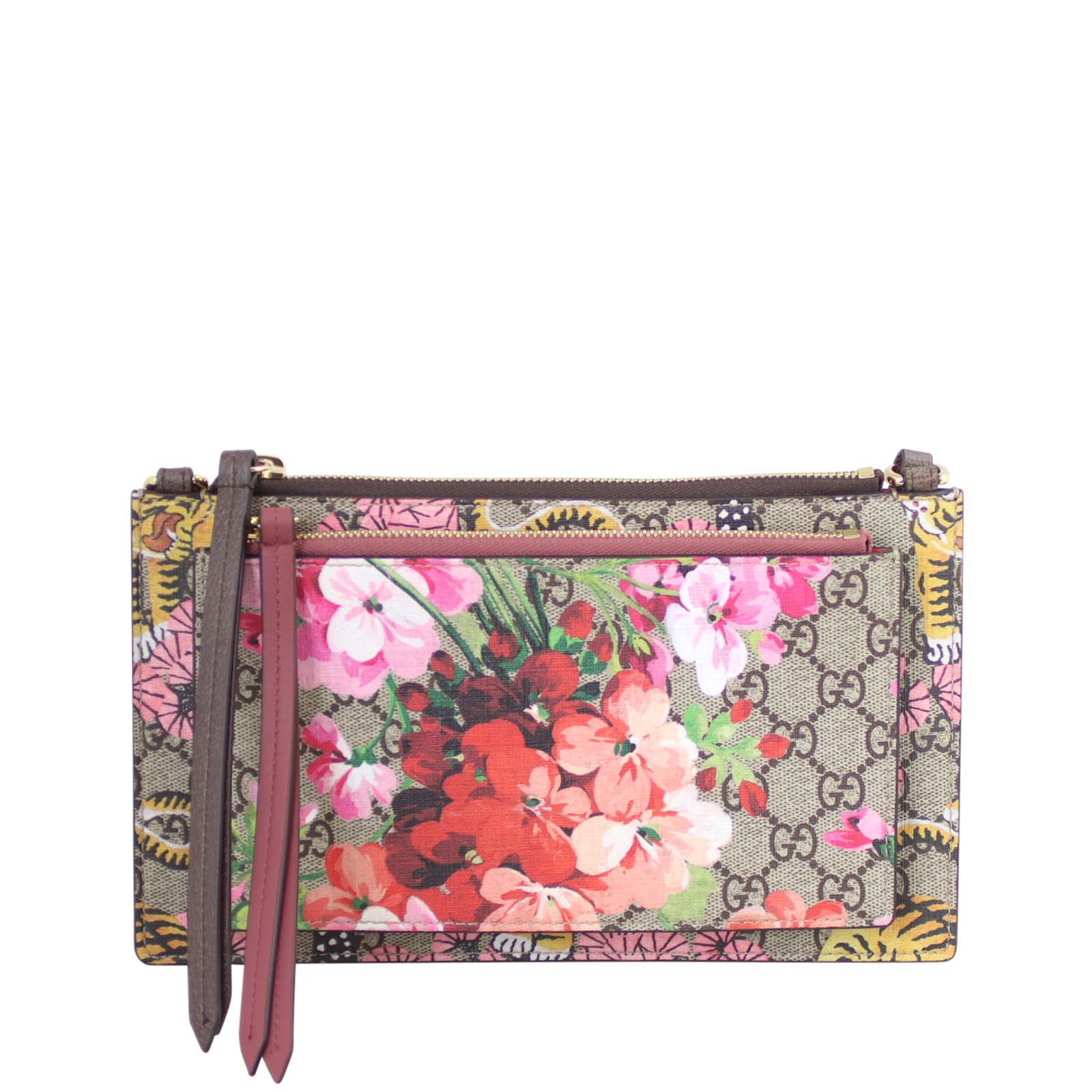 Gucci GG Supreme Bengal Blooms Dual Pouch Shoulder Bag