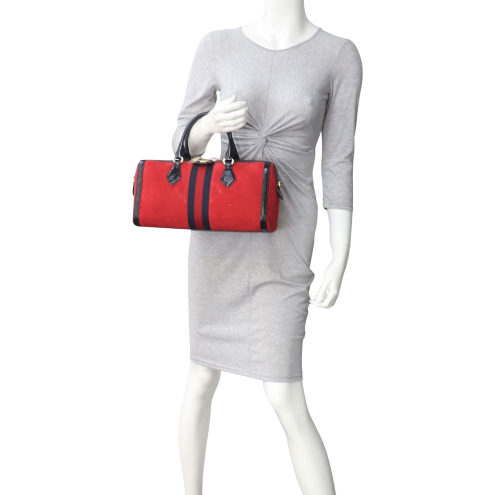 Gucci Ophidia Suede Boston Bag