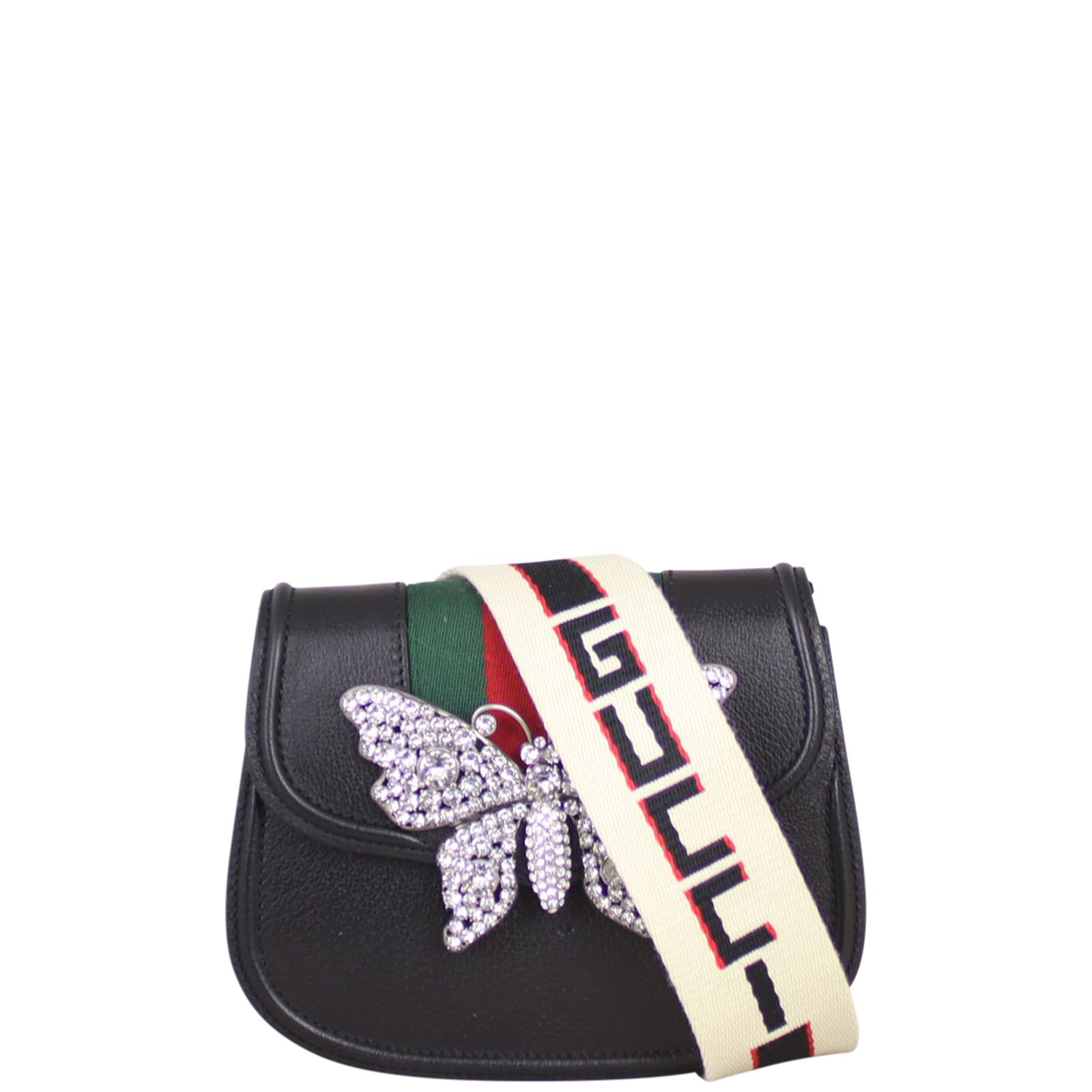 Gucci Small Linea Crystal Butterfly Shoulder Bag