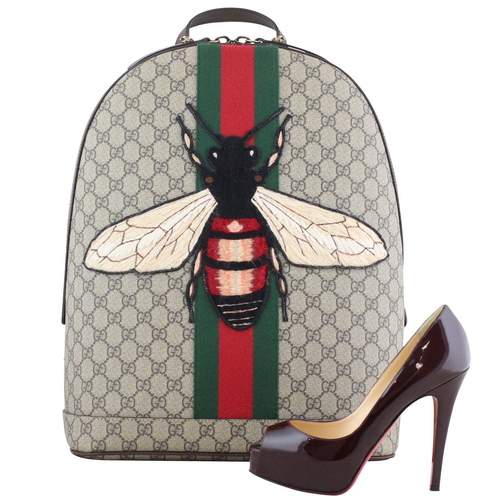 Gucci Web Animalier Backpack with Bee