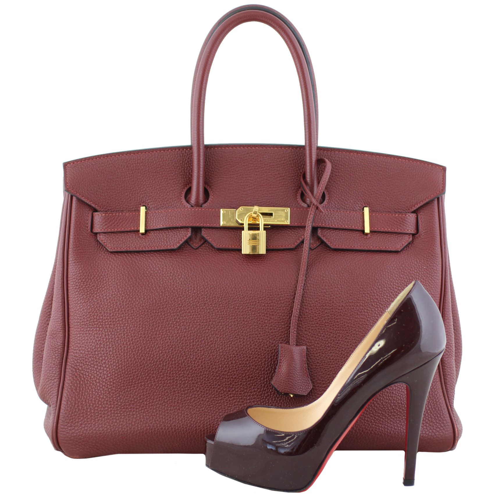 HermES carbureted Rouge H Togo Leather
