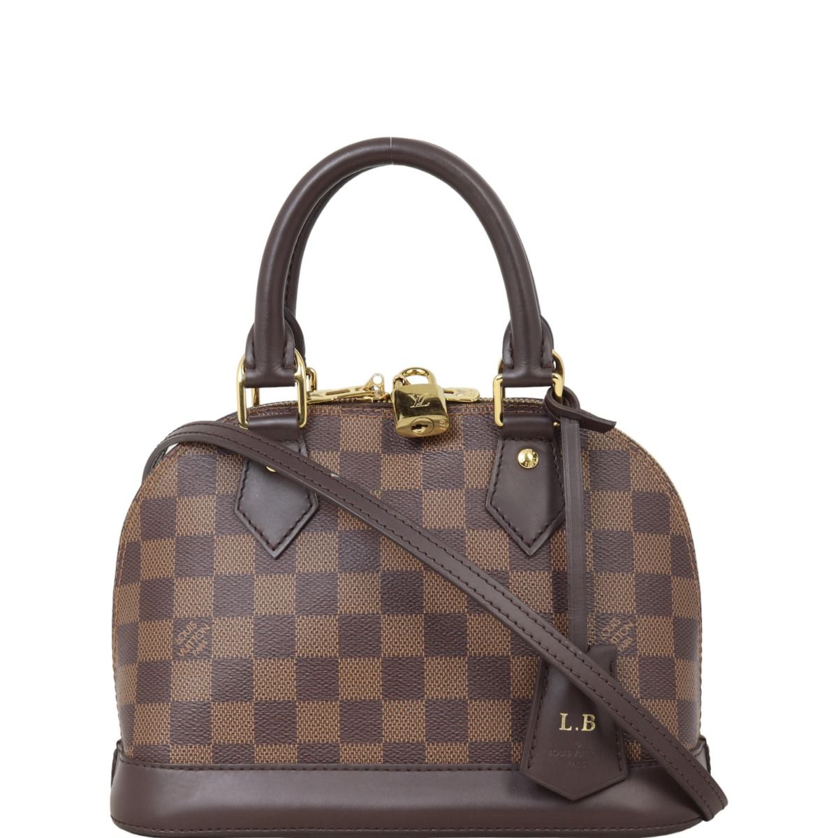 Louis Vuitton Alma BB Damier Ebene Brown Leather