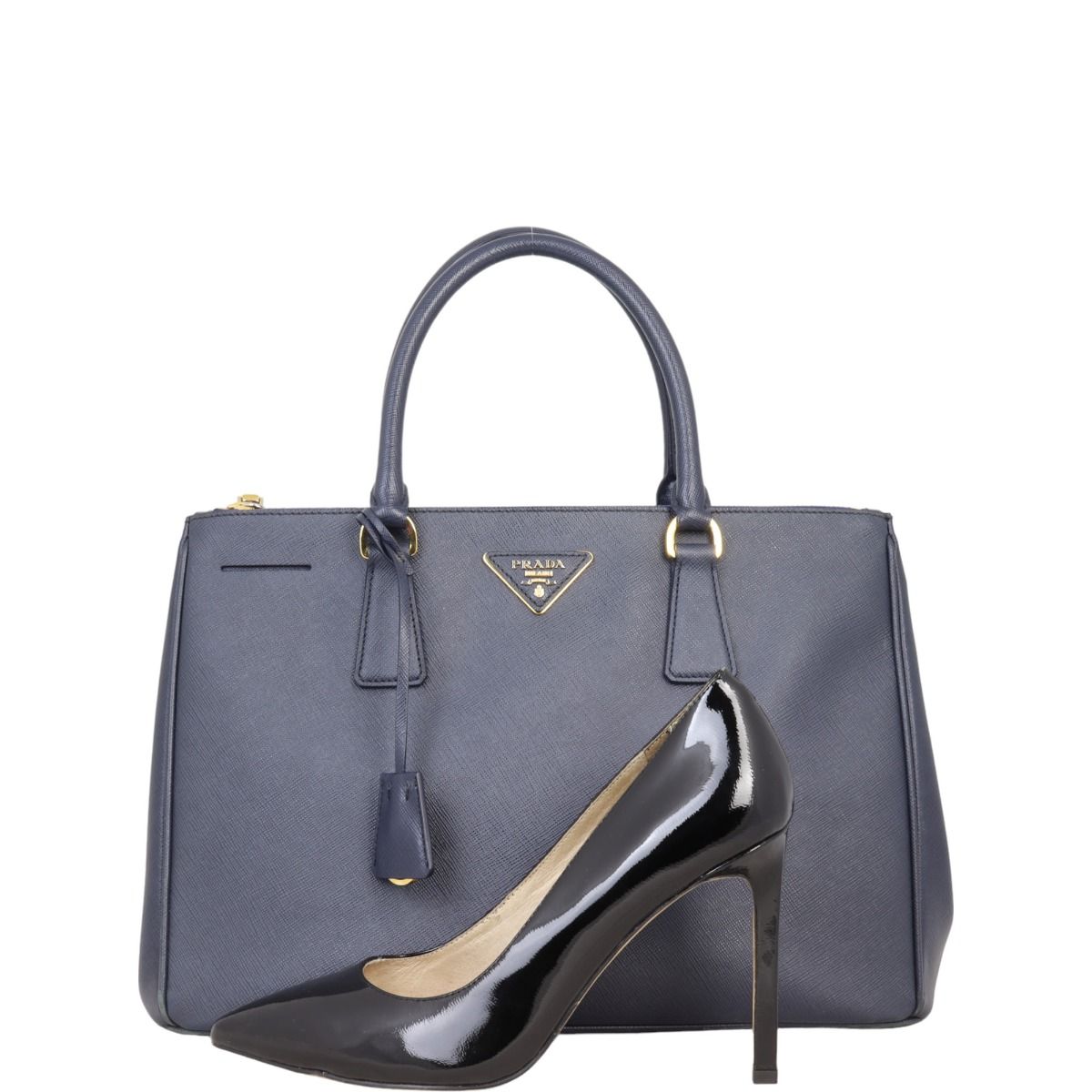 Prada saffiano double zip medium cheap