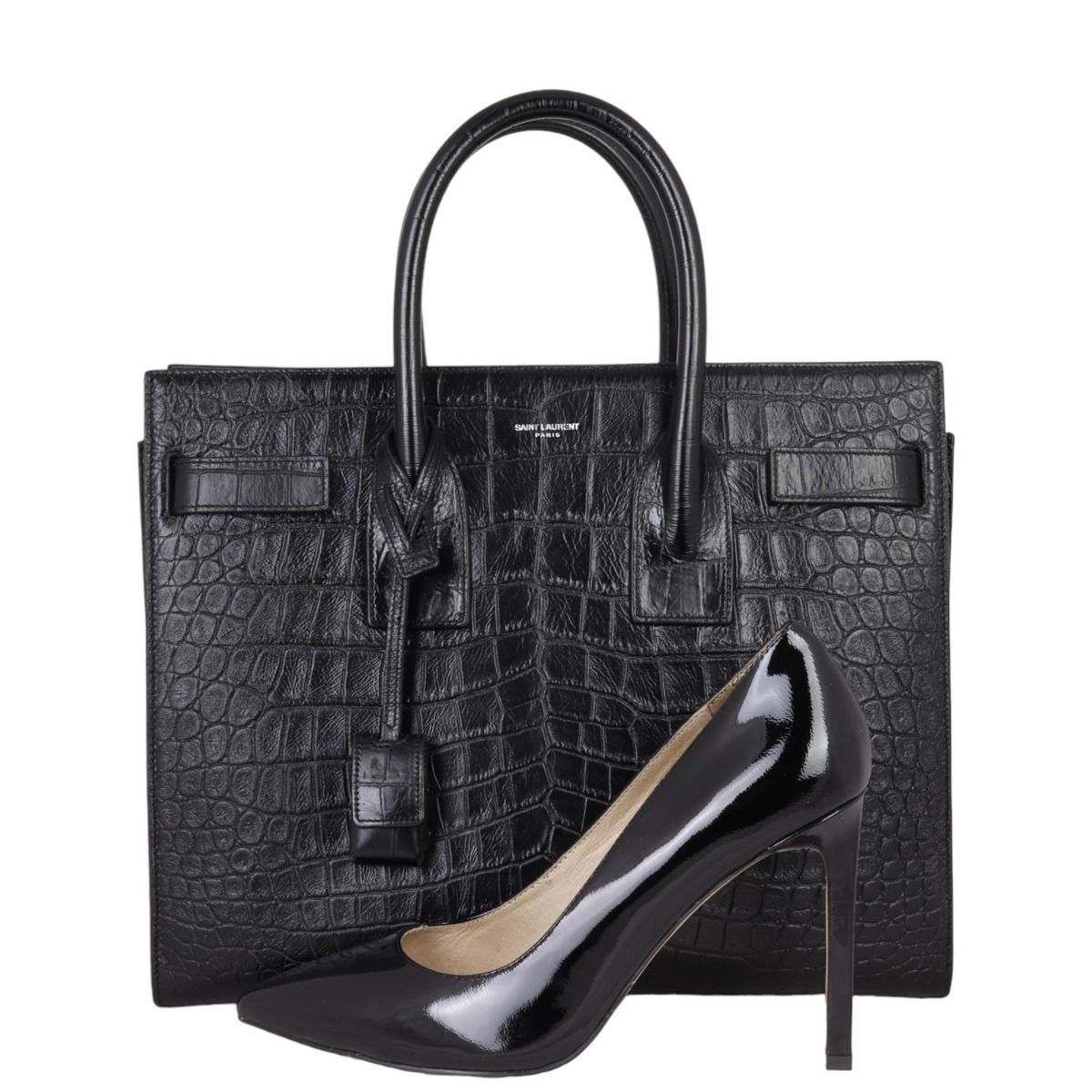 Saint Laurent Sac de Jour Small Croc Embossed