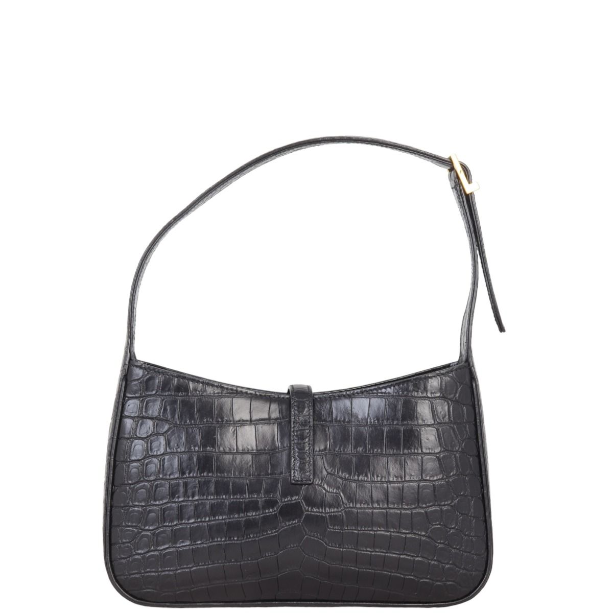 Saint Laurent Le 5 A 7 Hobo Croc Embossed