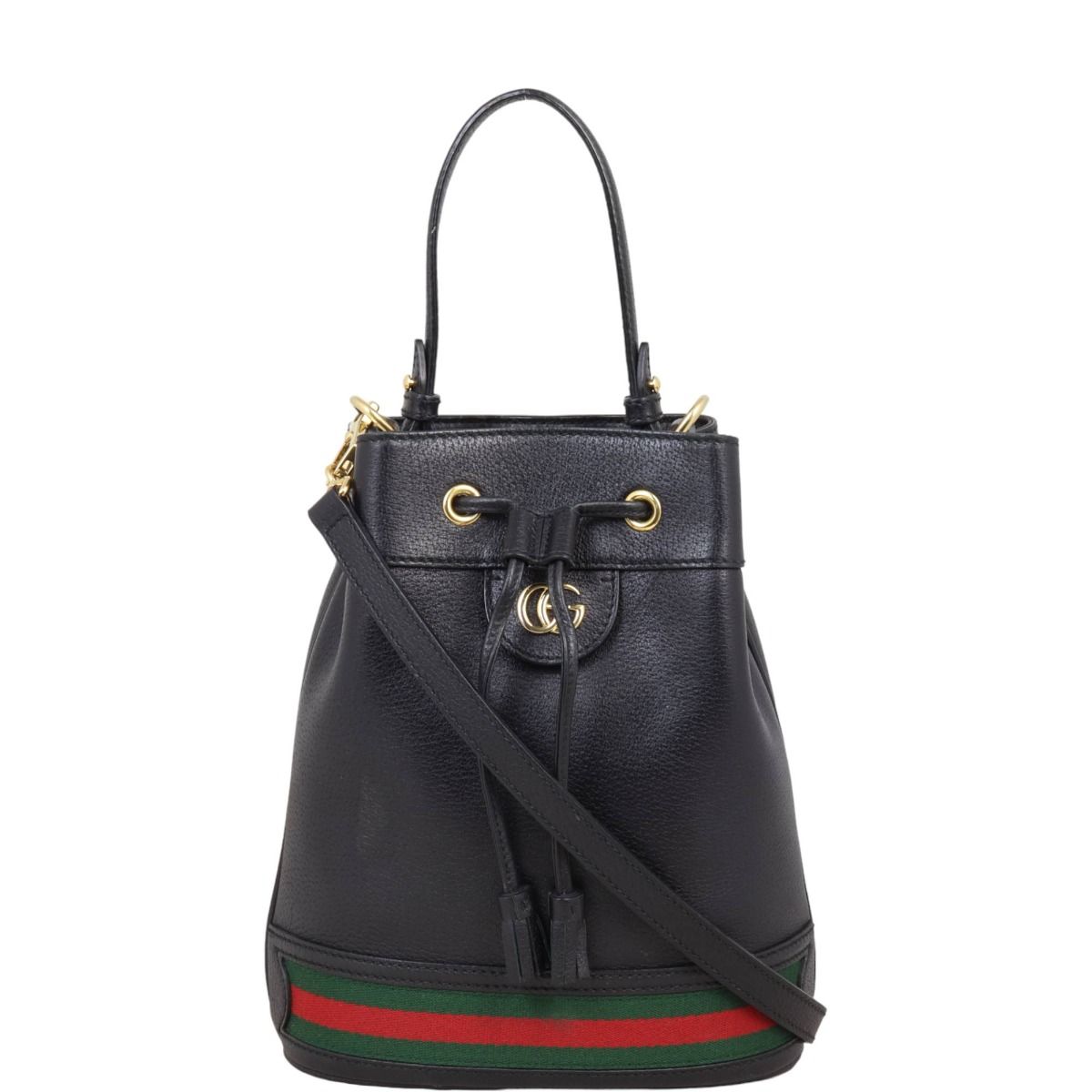 Gucci black leather on sale bucket bag