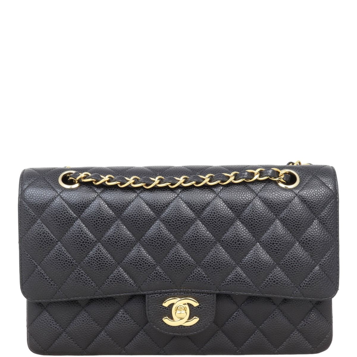 Chanel Classic Double Flap Medium Black Caviar Gold Hardware