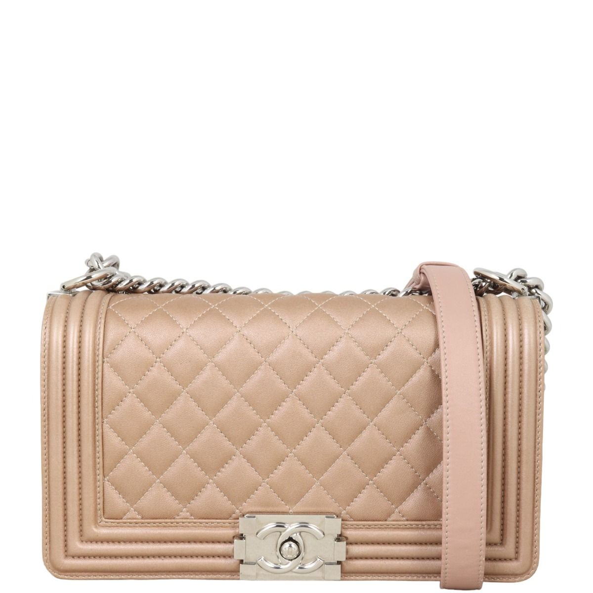 Chanel boy bag nude hotsell