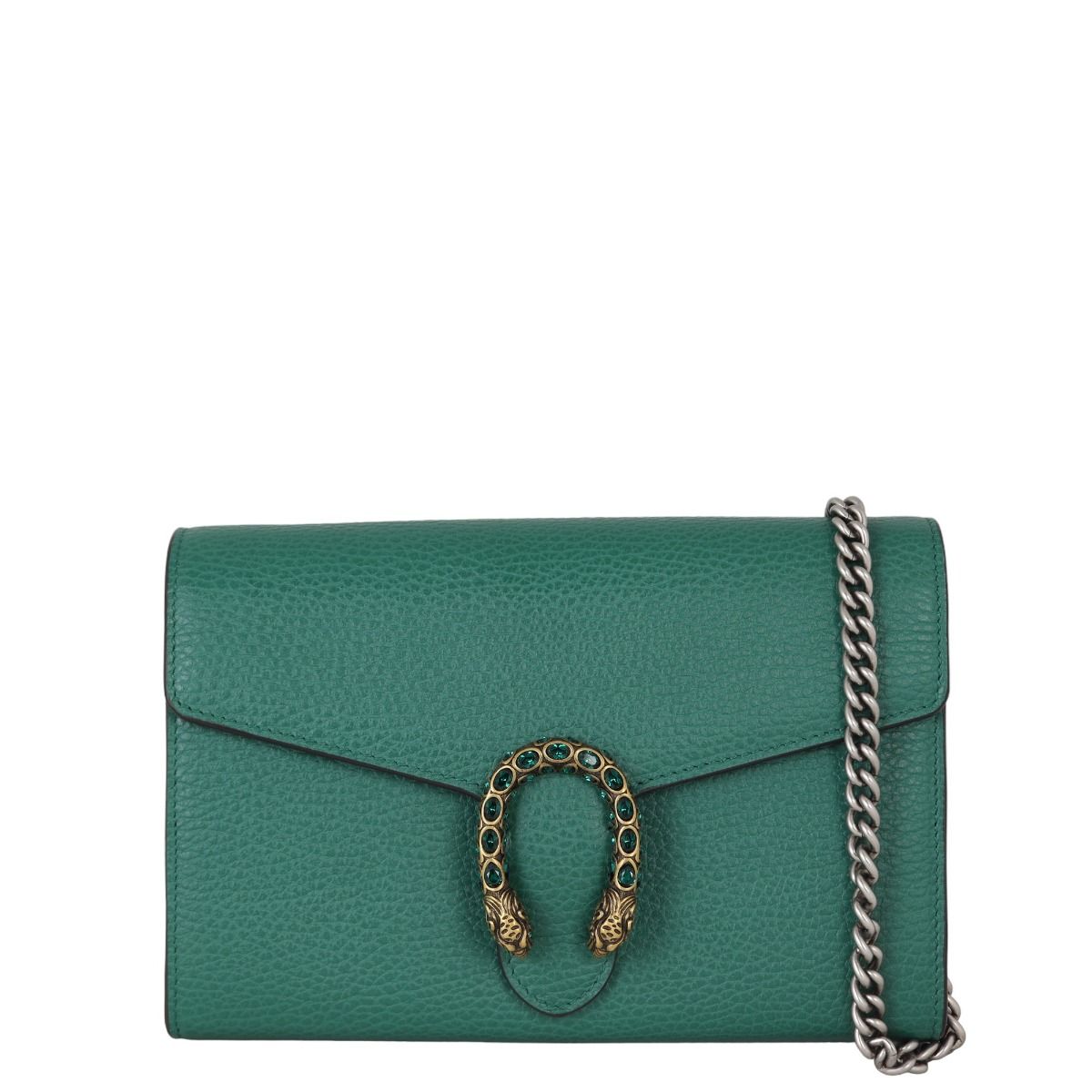 Gucci Dionysus Mini Leather Chain Wallet green