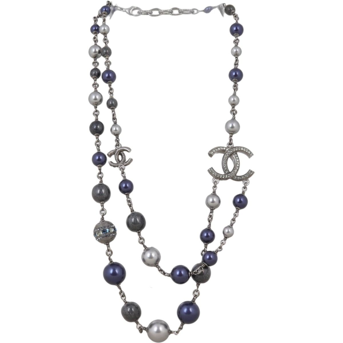 Chanel double cheap chain necklace