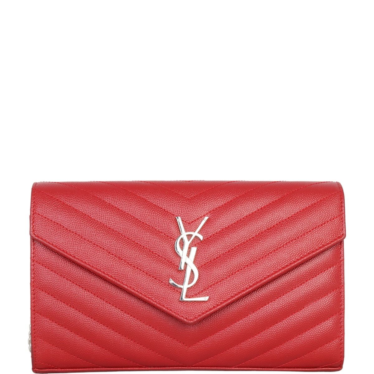 Red ysl wallet on chain cheap