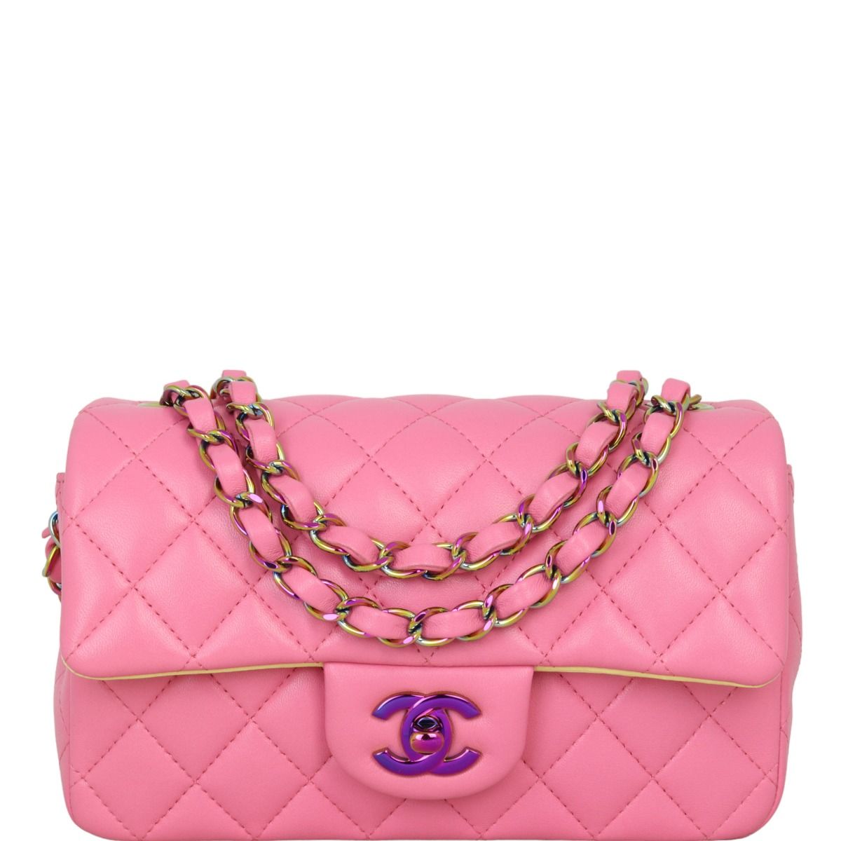 Chanel Classic Flap Mini Rectangular Bag Pink
