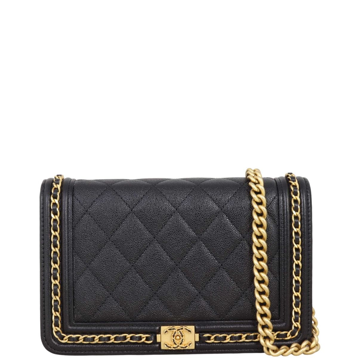 Chanel Chain Around Boy Wallet on Chain Black