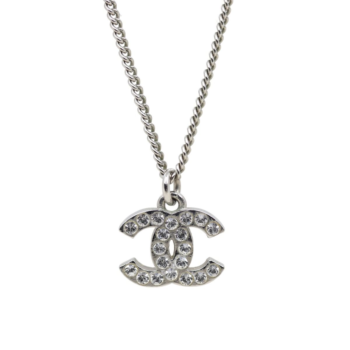 Chanel CC Crystal Pendant Necklace