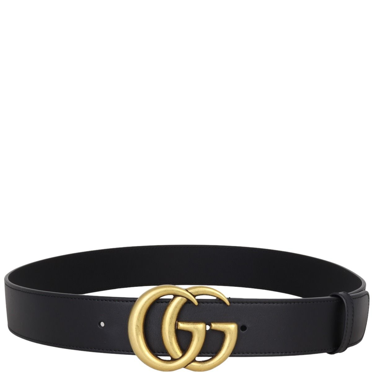 Wide leather belt with double g replica discount
