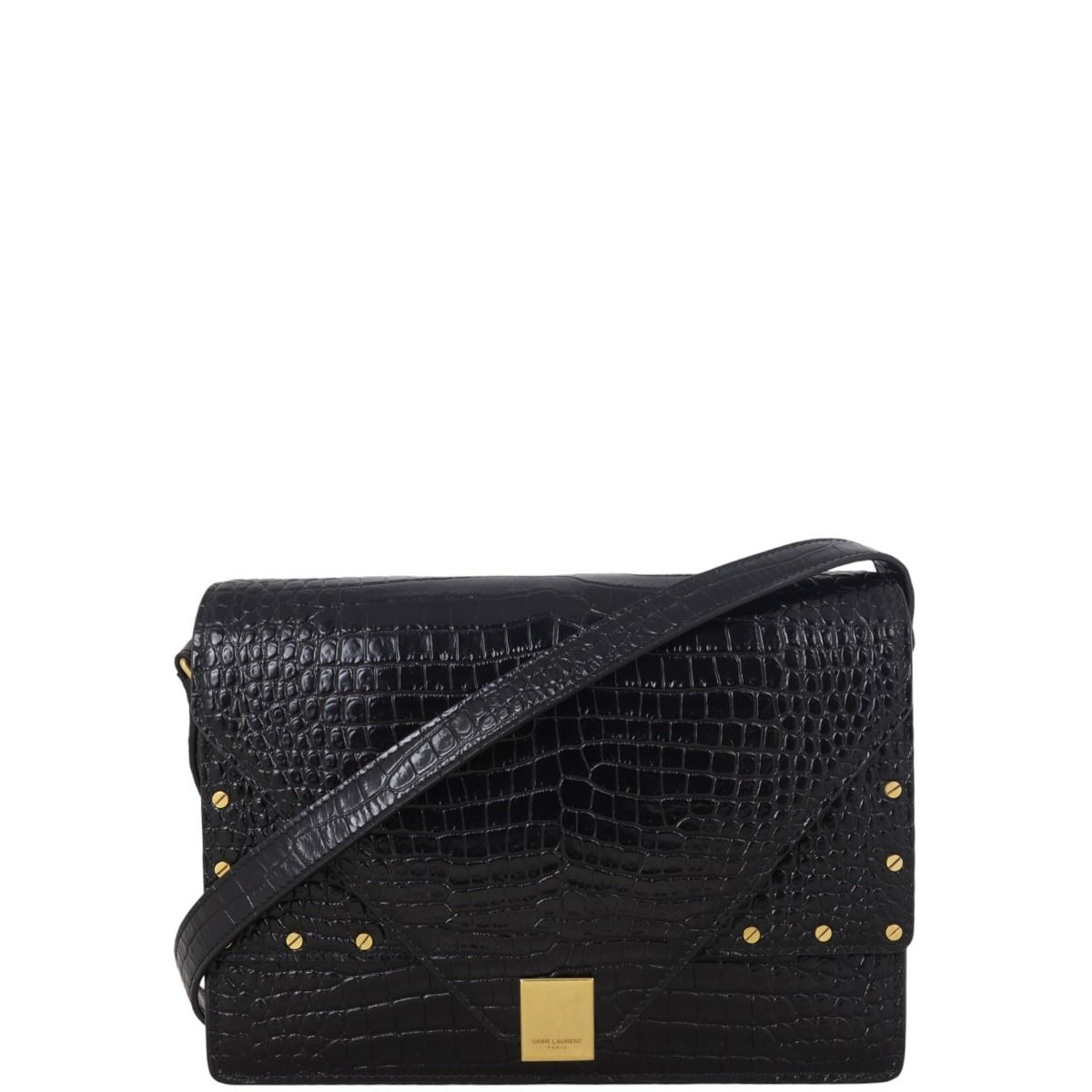 Ysl croc shoulder bag on sale
