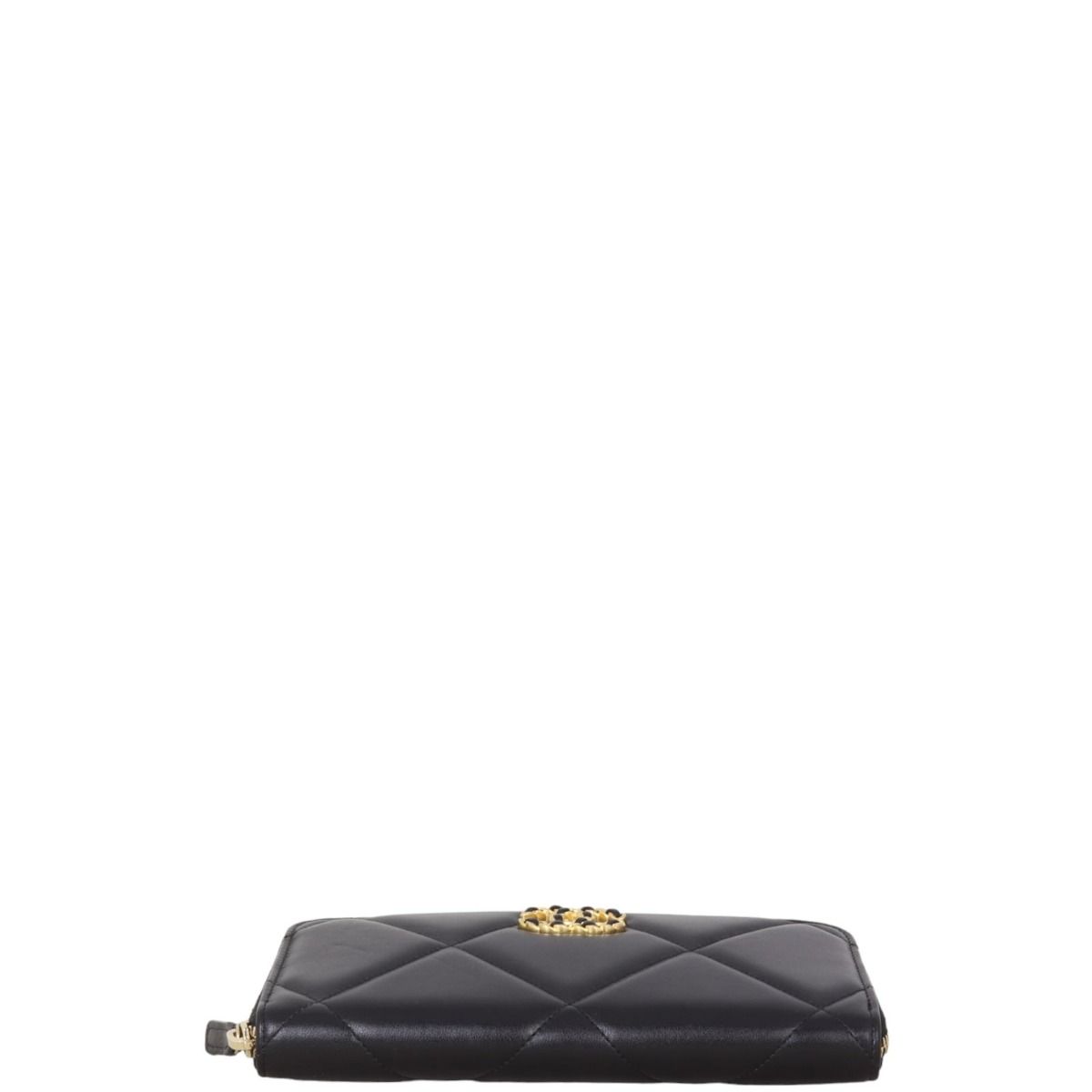 美品♡CHANEL Long Zipped Wallet 23S Long zipped wallet - Shiny grained calfskin, strass & gold