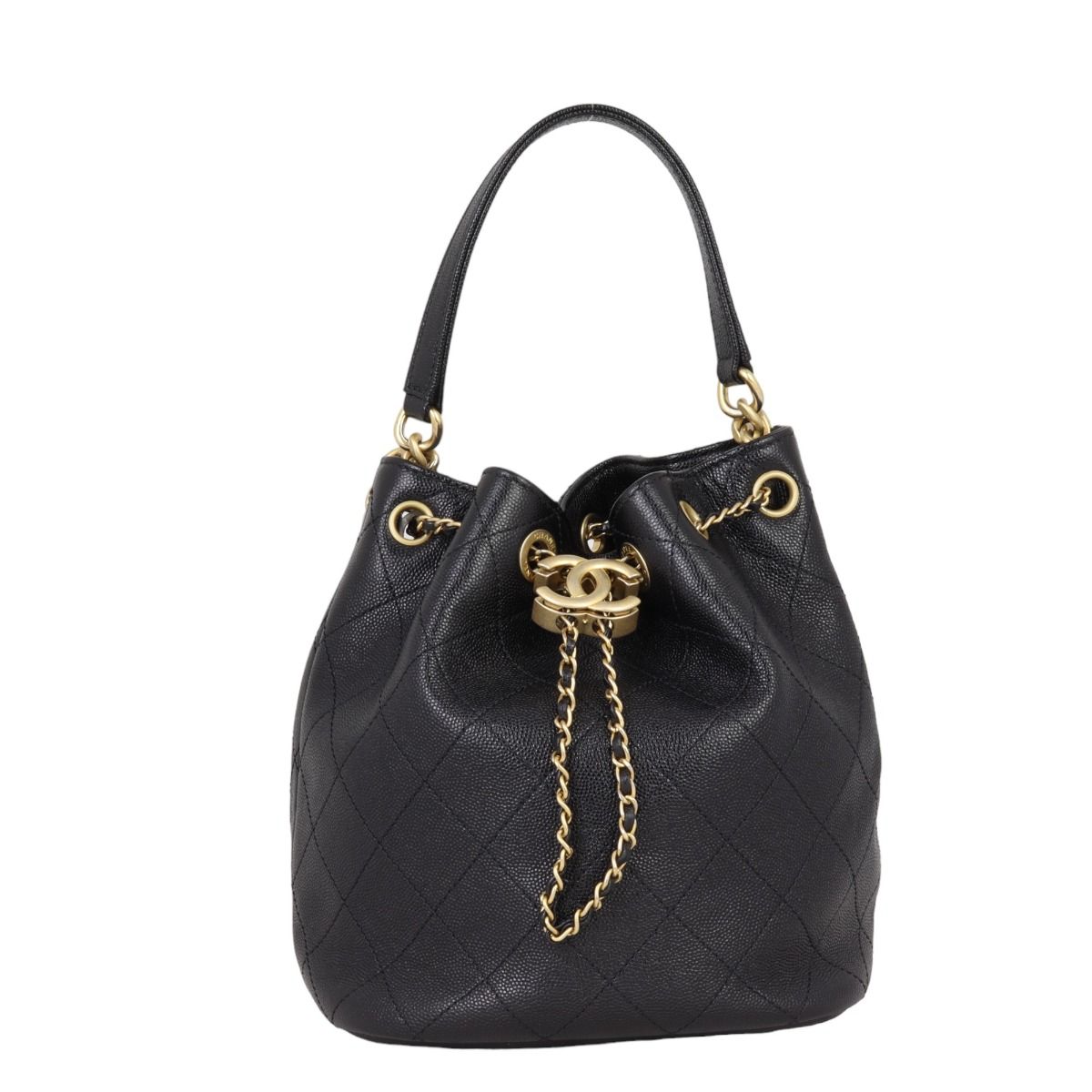 Chanel quilted drawstring bag clearance