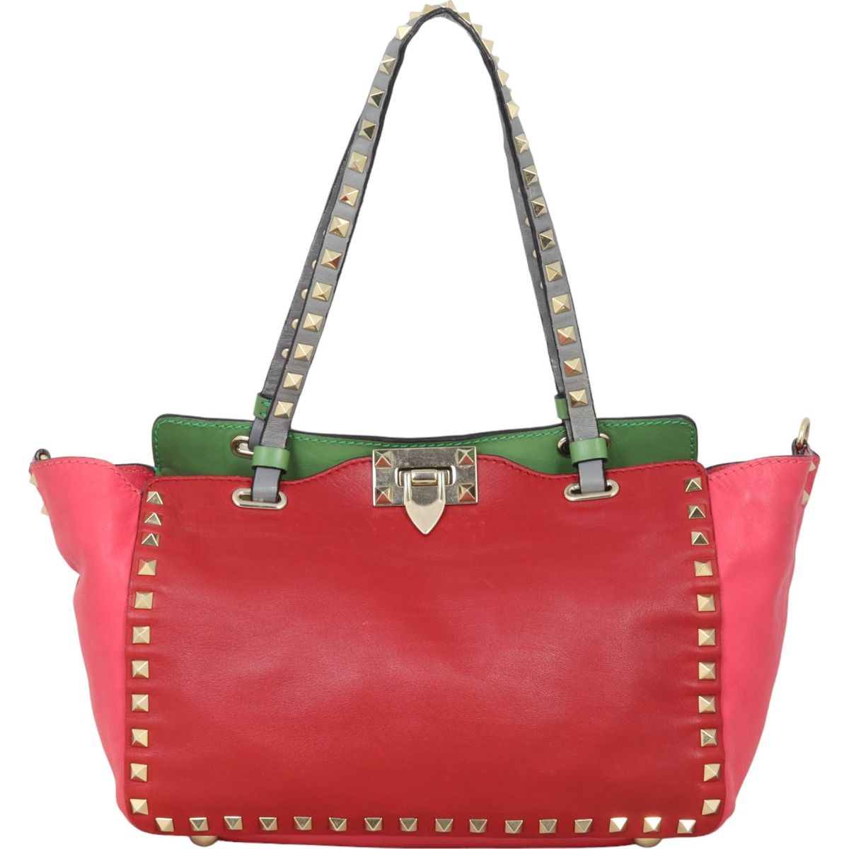 Valentino Rockstud Tote Small tri colour