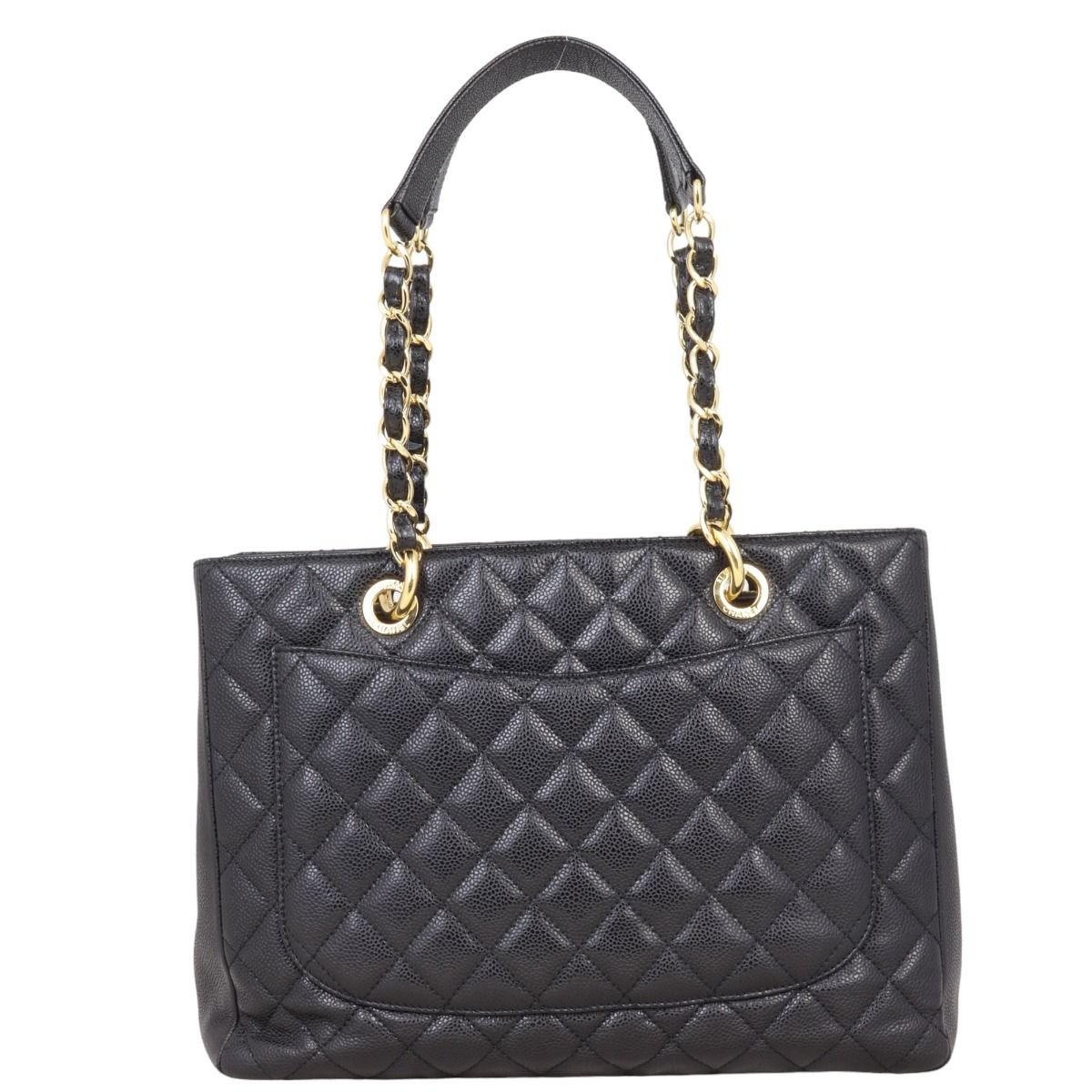 Chanel grand shopping tote quilted caviar clearance
