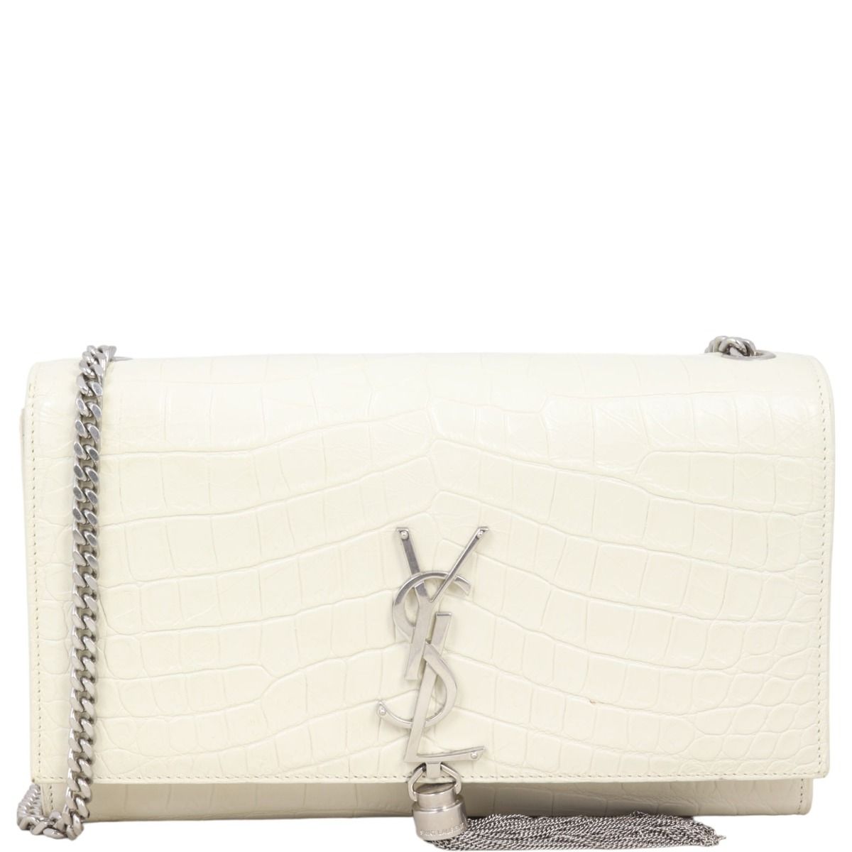 Ysl medium kate tassel croc embossed store