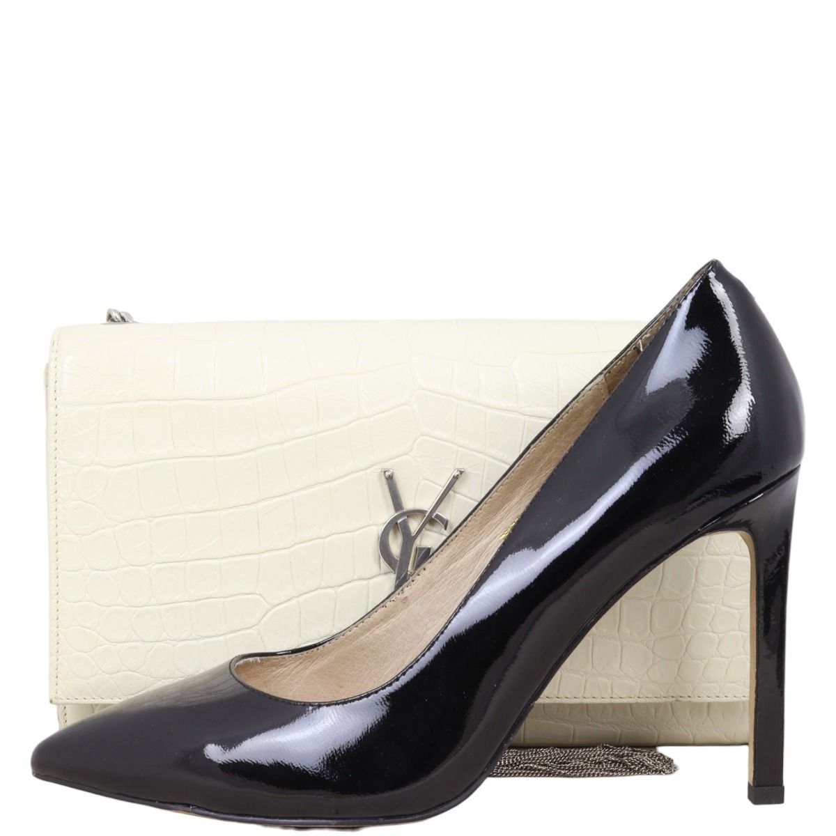 Saint Laurent Kate Tassel Medium Chain Bag Croc Embossed