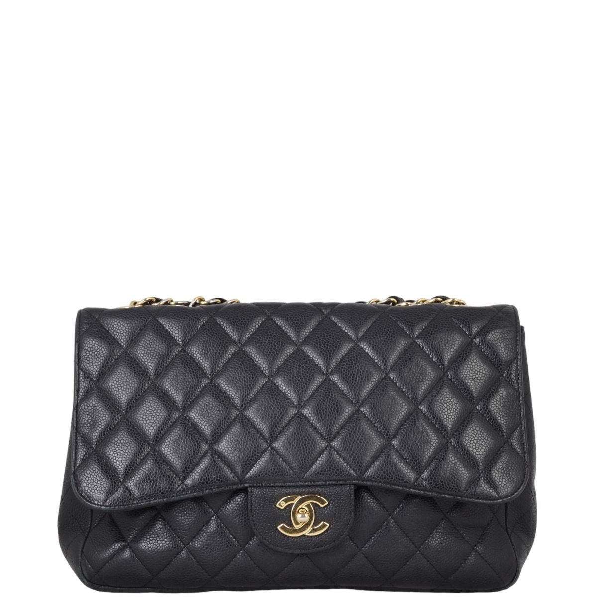 Chanel Classic Jumbo Single Flap in Black Caviar with Gold Hardware - SOLD