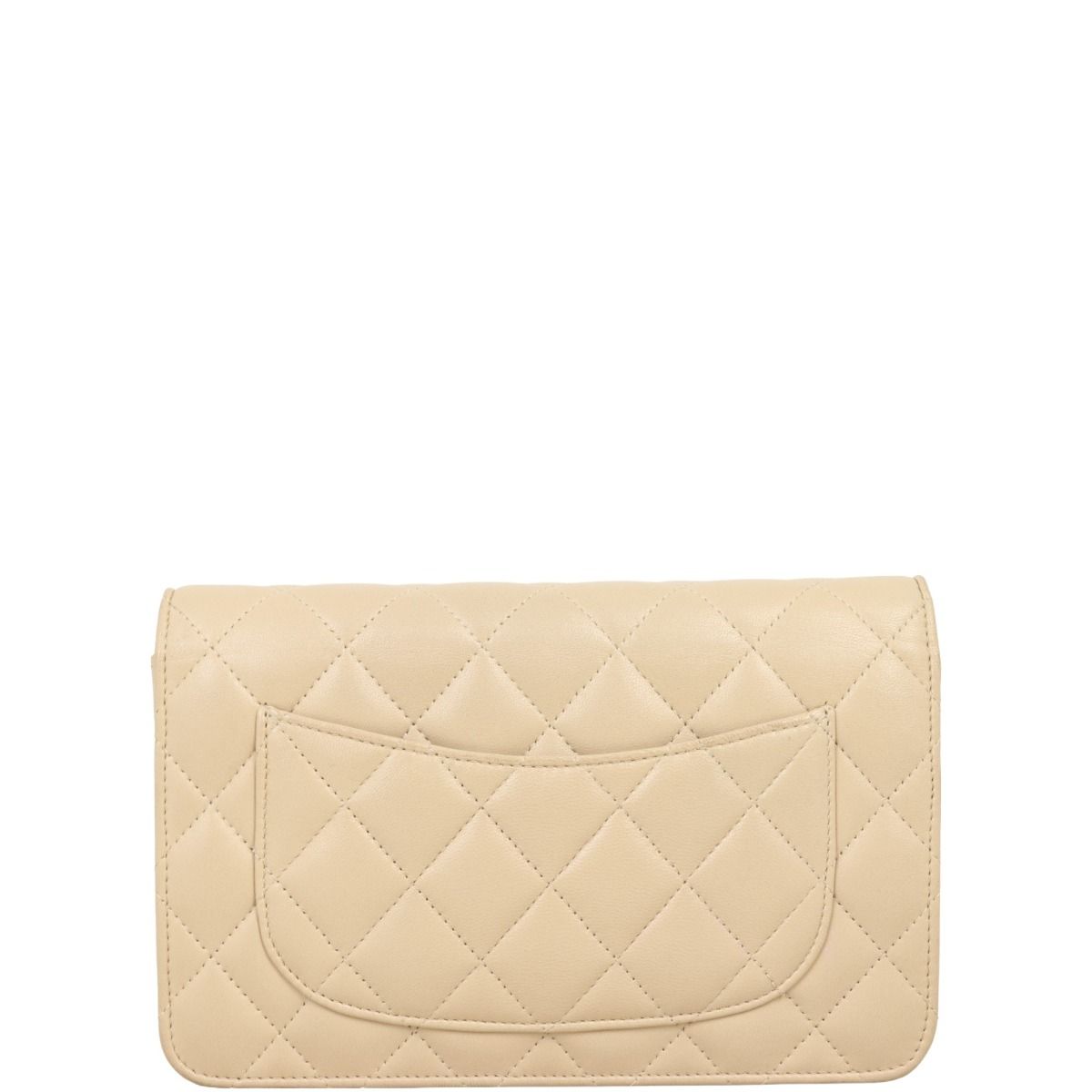 Wallet on chain chanel beige cheap