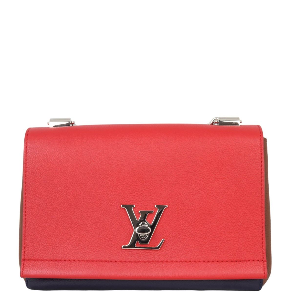 Louis Vuitton Lockme II Calfskin Leather Wallet Red