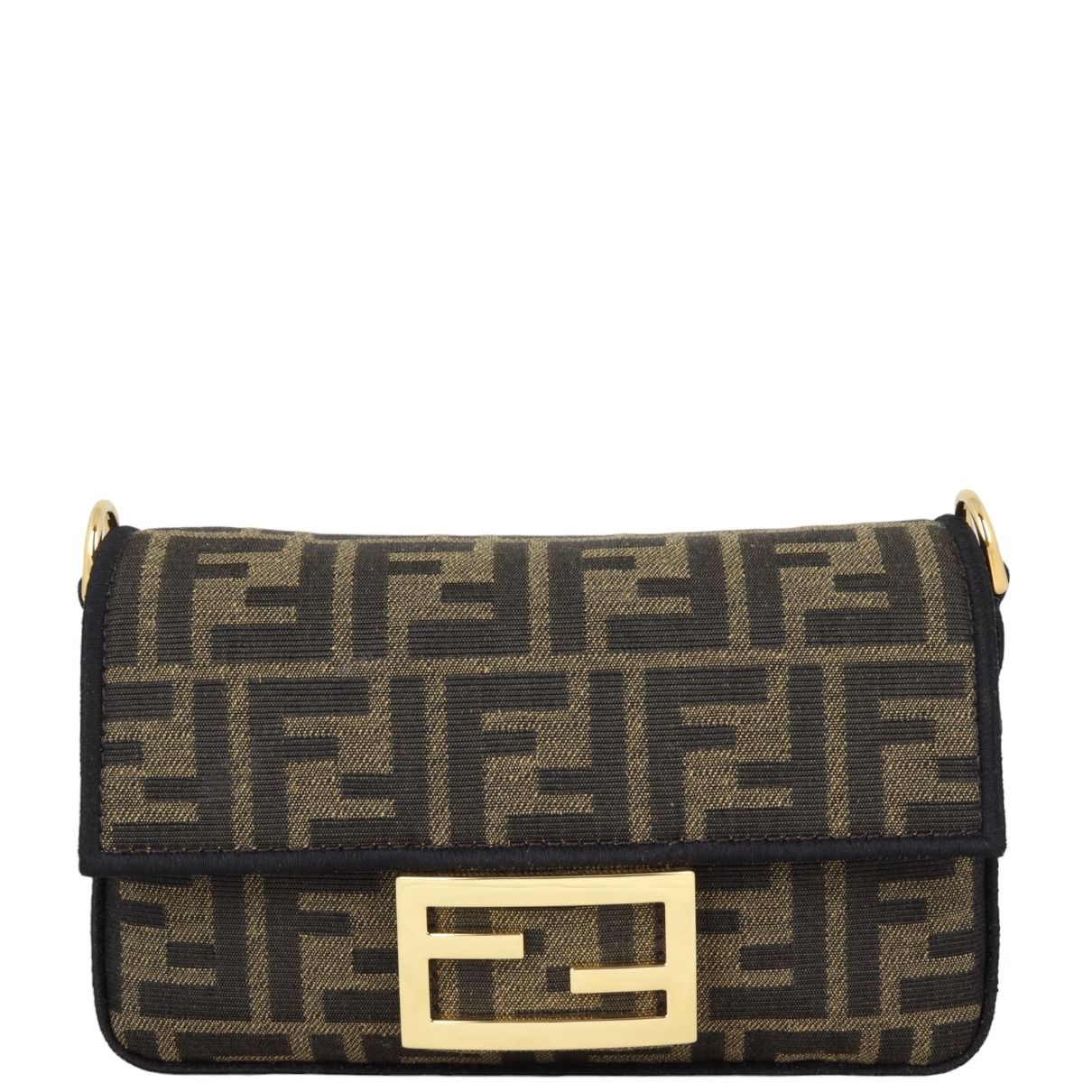 Fendi baguette brown fabric bag store
