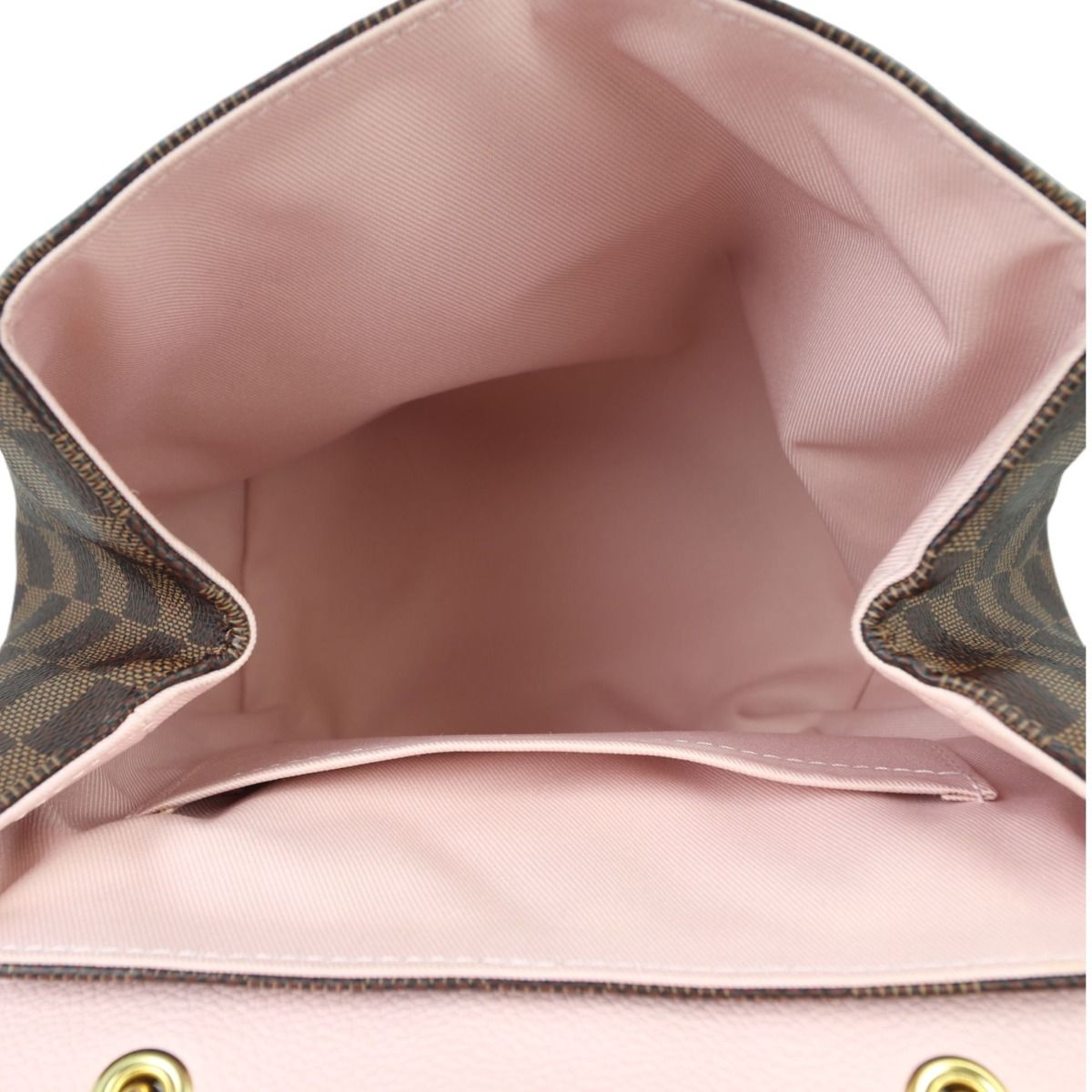 Louis Vuitton Damier Ebene Canvas & Pink Leather Clapton Backpack